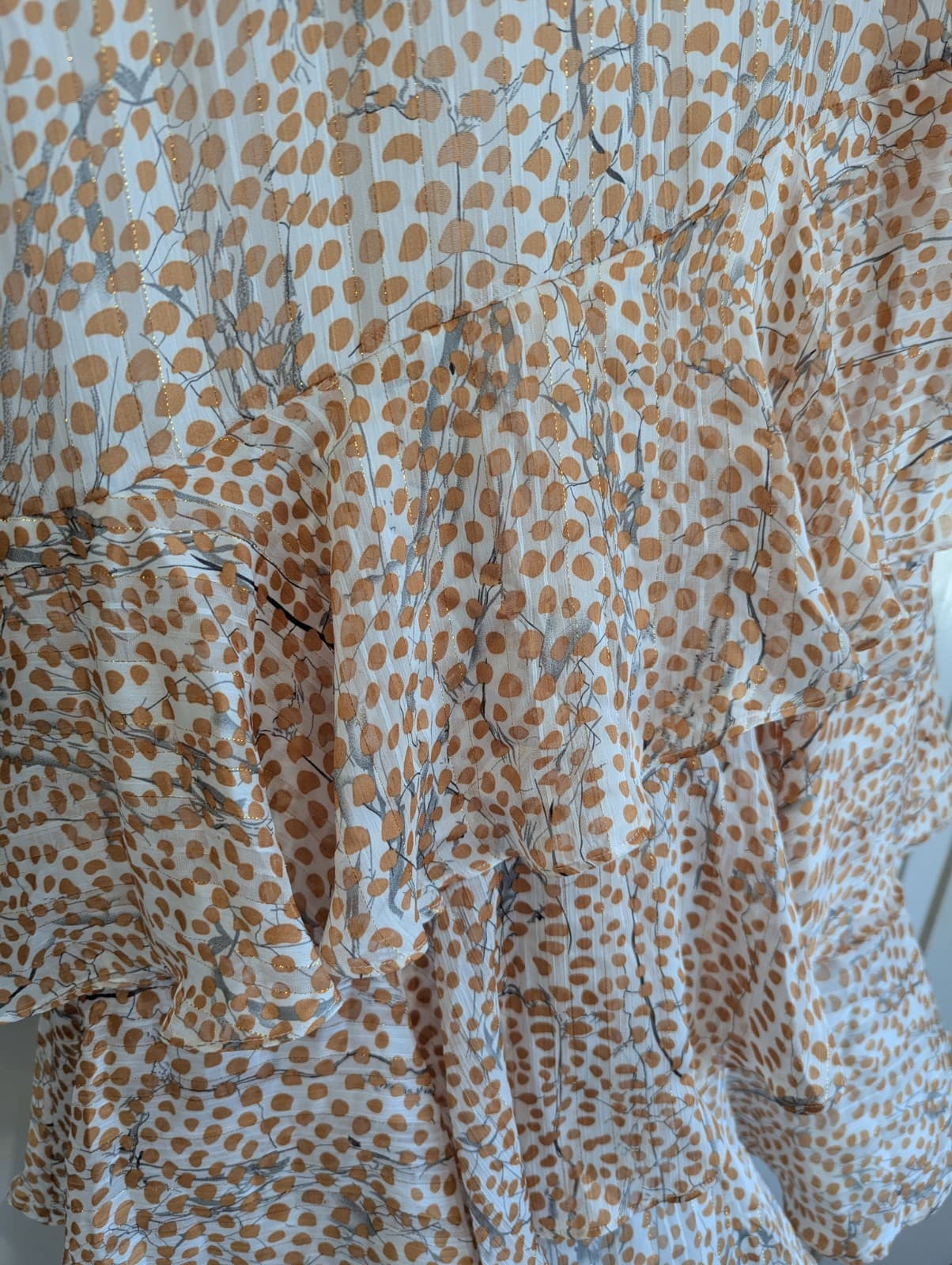 Bardot Dress Ruffle Nude Tan Cocktail Wedding Boho Festival NWT Size Aus 12 — photo 4 of 9