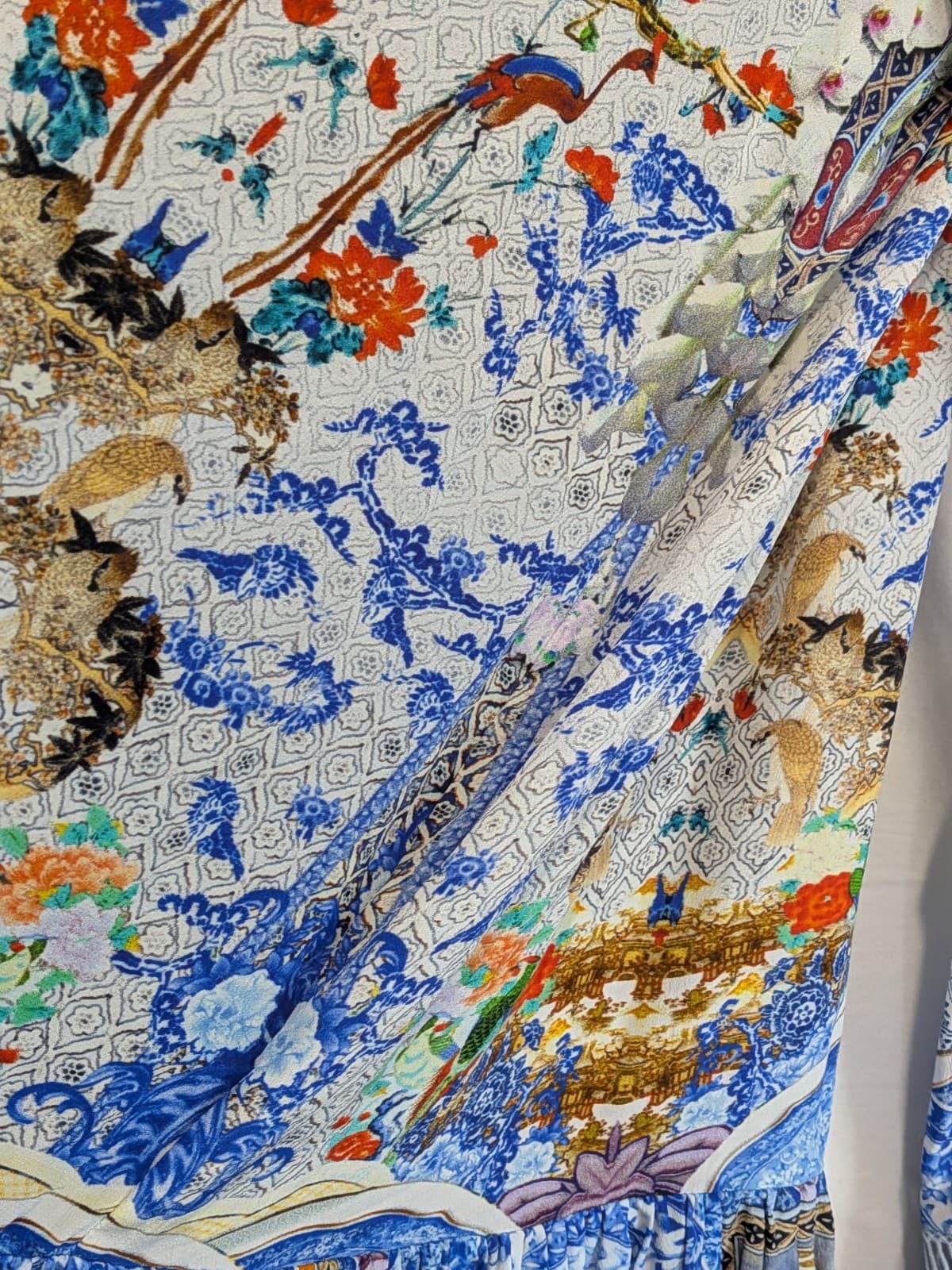 Camilla Geisha Gateways Silk Frill Dress Blue Off Shoulder Crystal Embellished L — photo 11 of 17