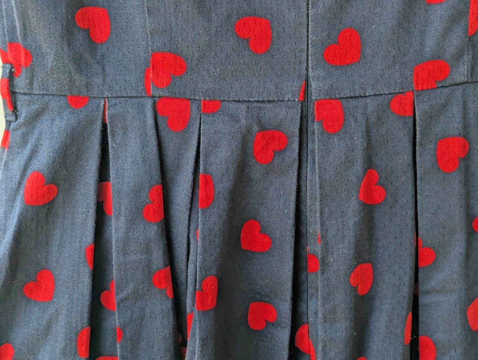 Review Dress Navy Red Heart Cotton Fit Flare Retro Pinup Cocktail Size AUS 8 — photo 9 of 10