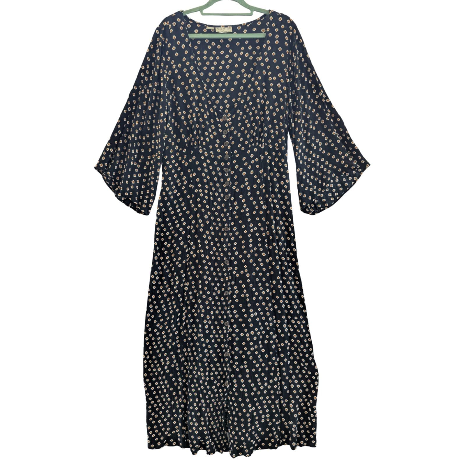 Tree of Life Dress Black Floral Button Lace Up Boho Maxi Plus Size Aus 16 Us 12 — photo 2 of 9