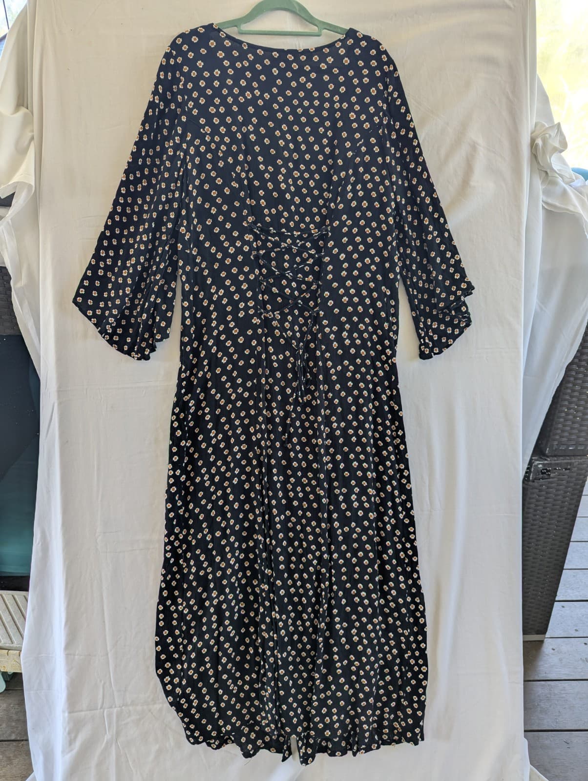 Tree of Life Dress Black Floral Button Lace Up Boho Maxi Plus Size Aus 16 Us 12 — photo 9 of 9