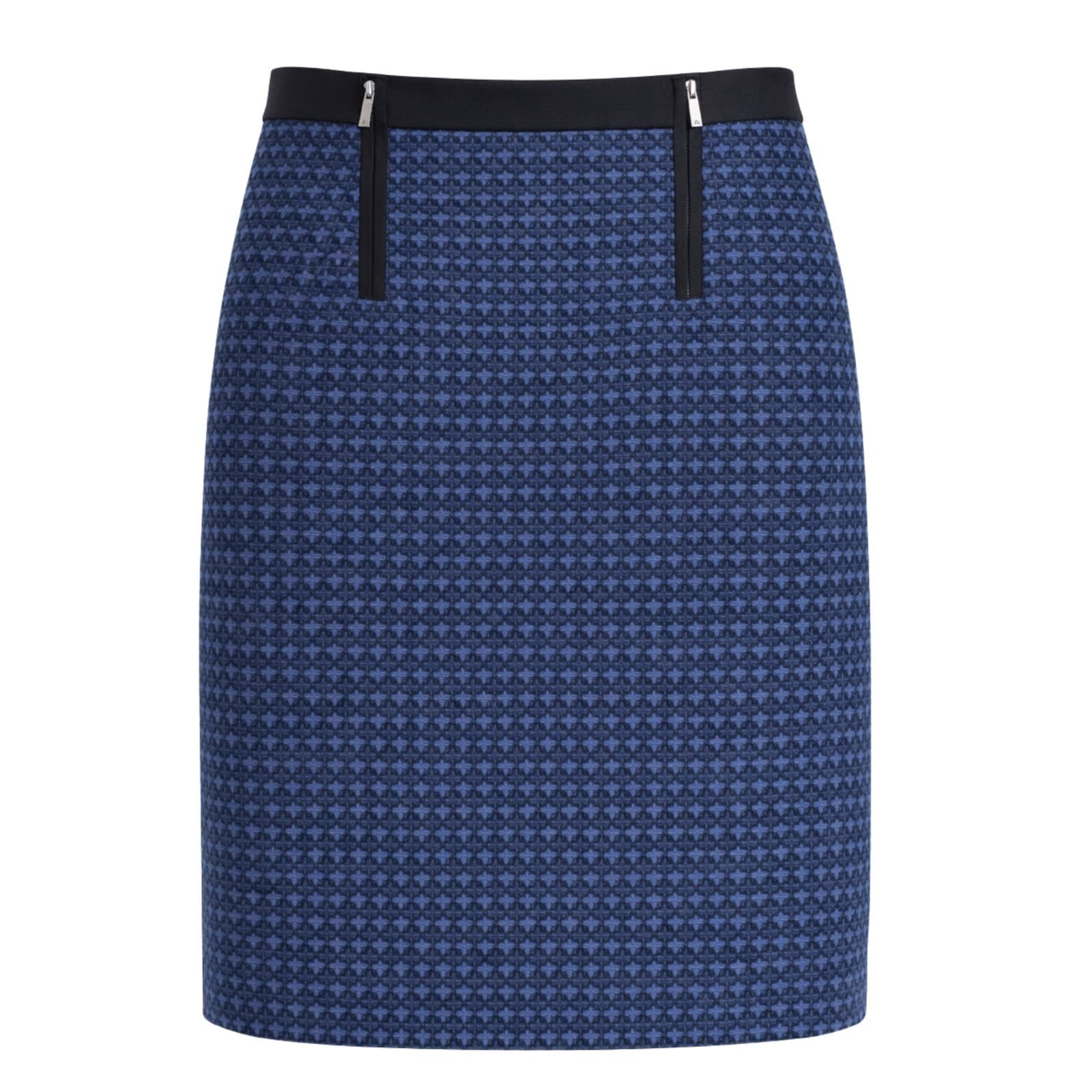 David Lawrence Pencil Skirt Blue Black Textured Wiggle Wool Blend Size 16 — photo 1 of 9
