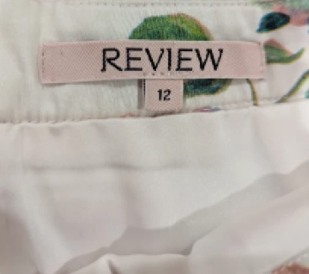 Review Skirt Floral Cotton White Pink A Line Wedding Cocktail Size Aus 12 Us 8 — photo 2 of 10