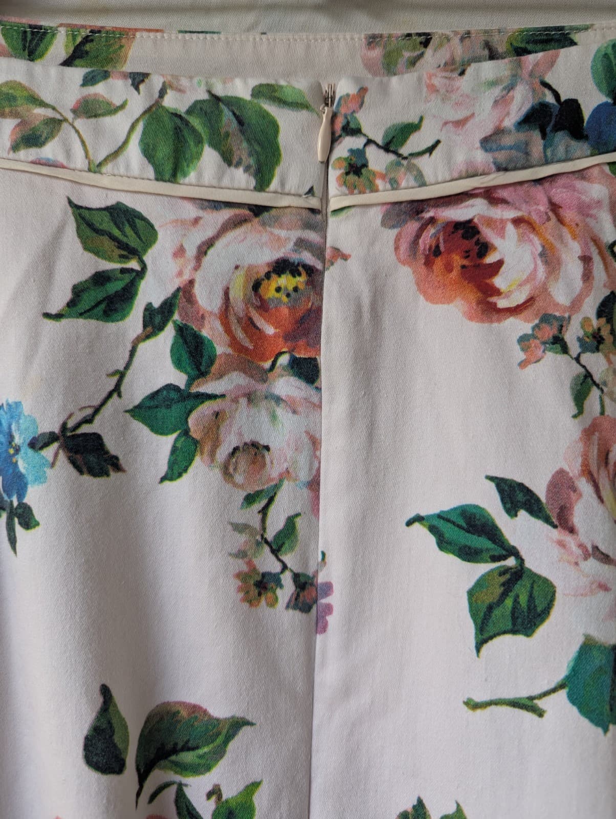 Review Skirt Floral Cotton White Pink A Line Wedding Cocktail Size Aus 12 Us 8 — photo 9 of 10