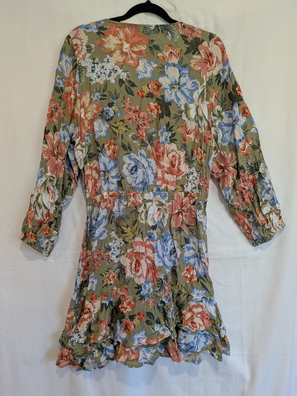 Kivari Dress Size 16 AUS 12 US Floral Wrap Mini Dress Boho Long Sleeve Tie Front — photo 13 of 13