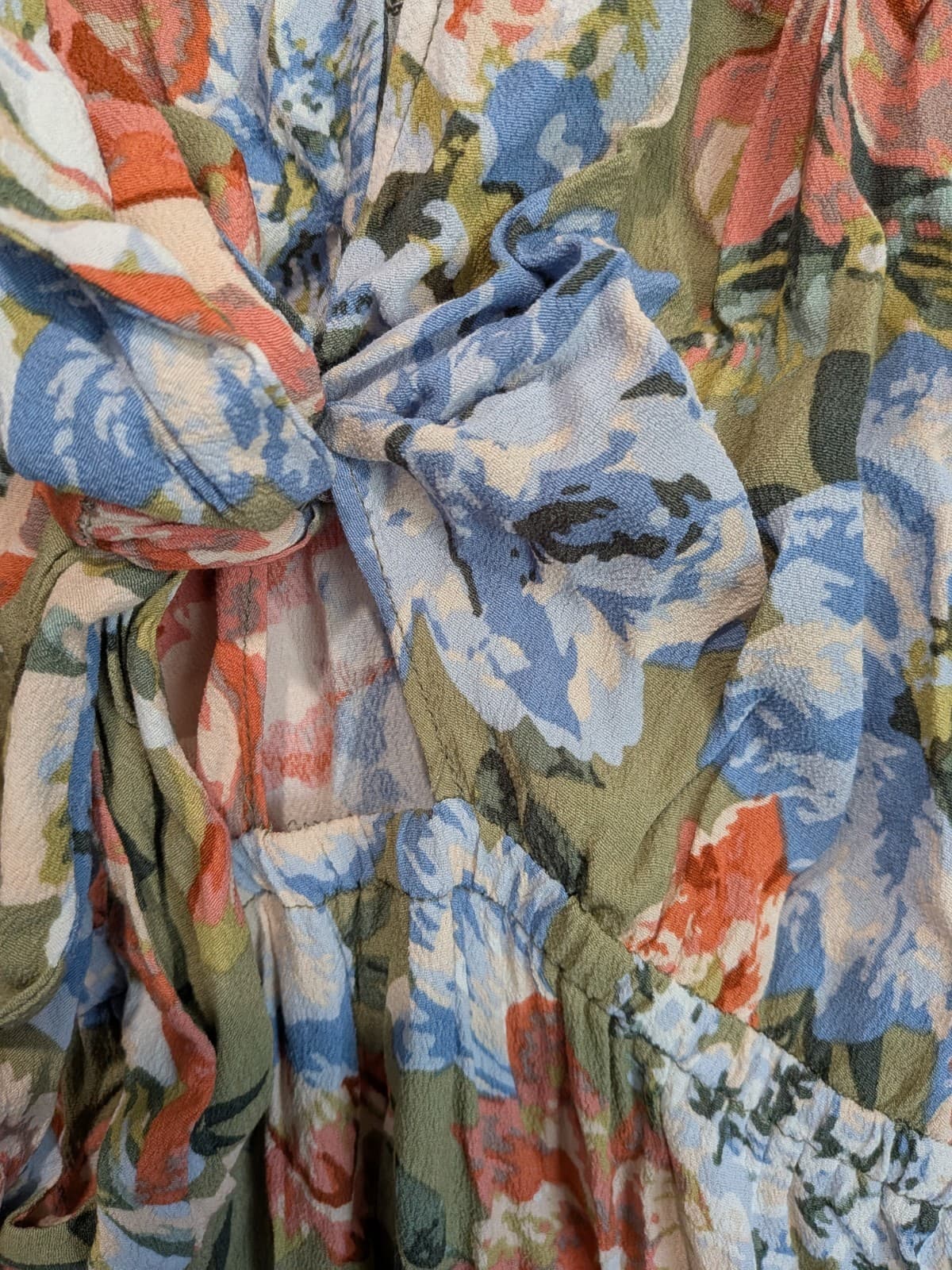 Kivari Dress Size 16 AUS 12 US Floral Wrap Mini Dress Boho Long Sleeve Tie Front — photo 7 of 13
