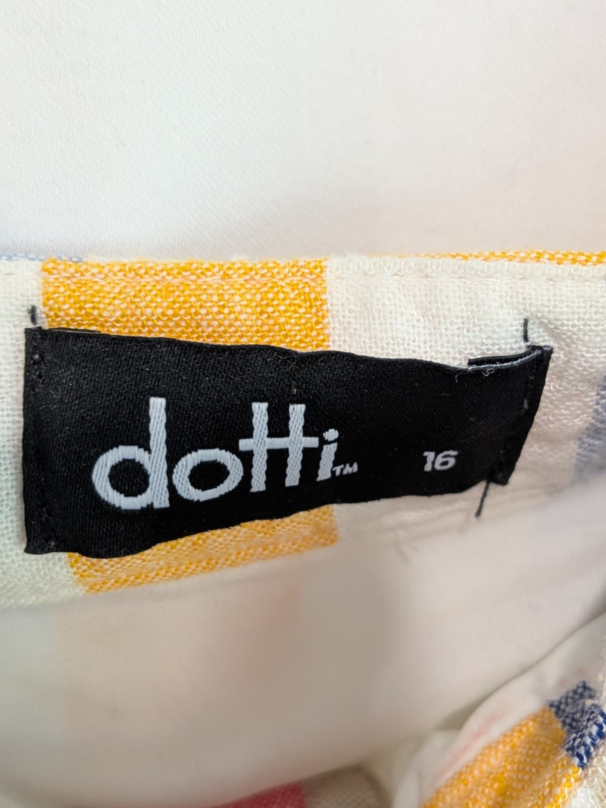 Dotti Dress Size 16 AUS 12 US Linen Blend Striped Midi Sundress Pockets — photo 7 of 12