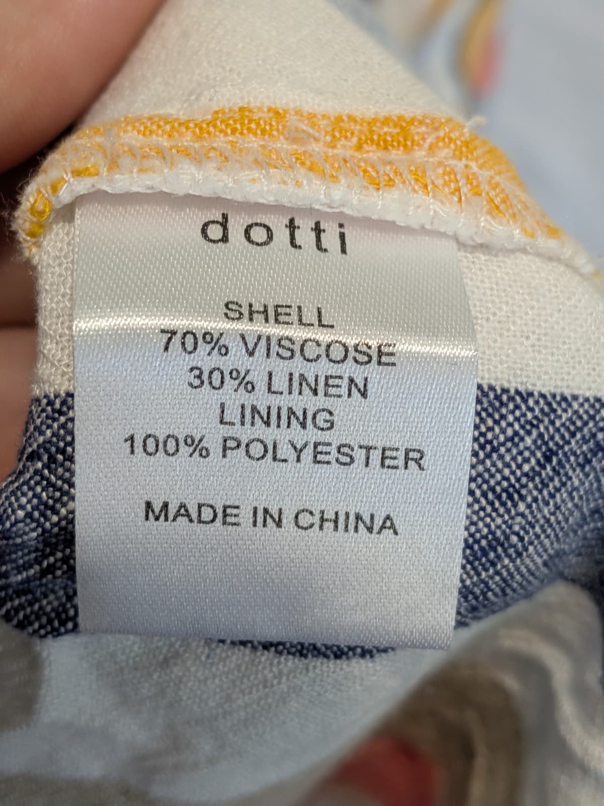 Dotti Dress Size 16 AUS 12 US Linen Blend Striped Midi Sundress Pockets — photo 9 of 12