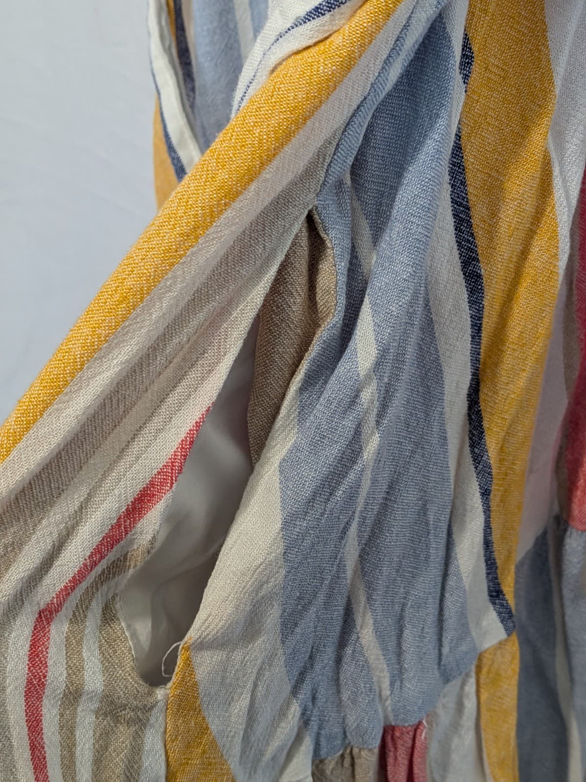 Dotti Dress Size 16 AUS 12 US Linen Blend Striped Midi Sundress Pockets — photo 10 of 12
