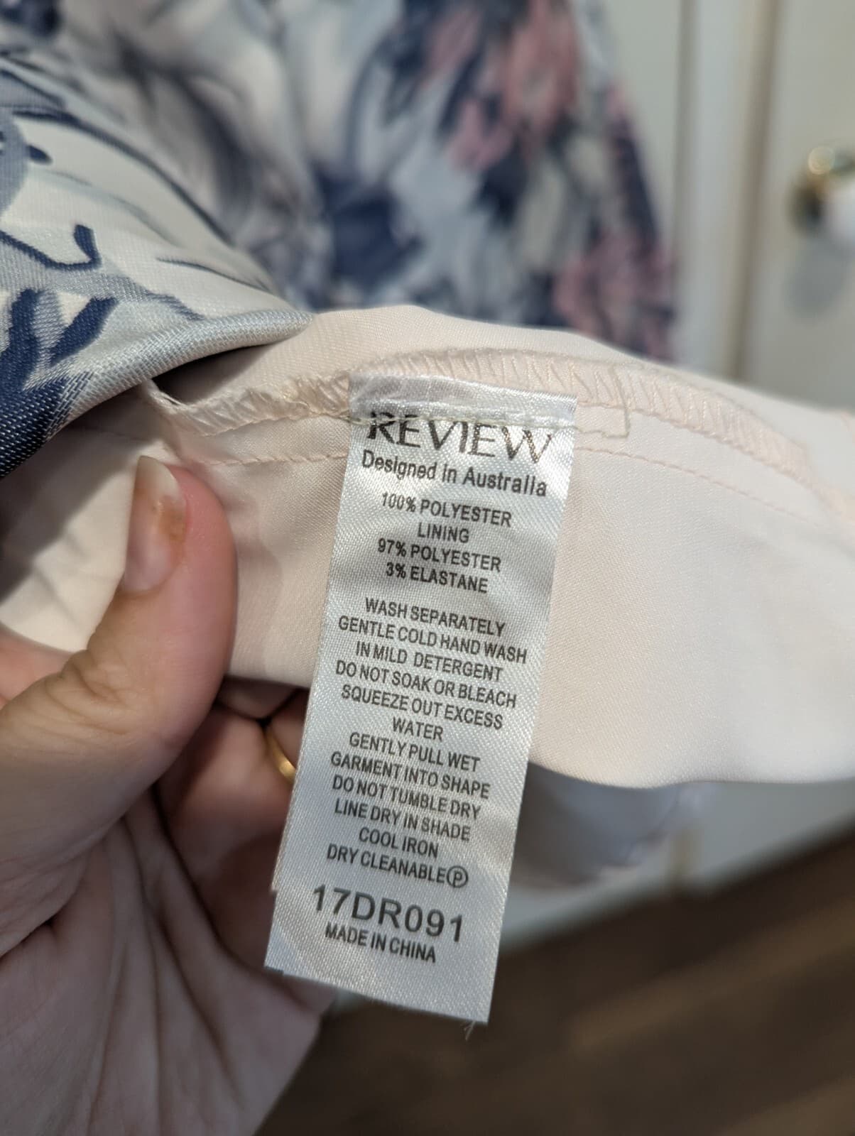 Review Dress Size Aus 12 US 8 Fit Flare Blue Pink Floral Cocktail Party Formal — photo 6 of 6
