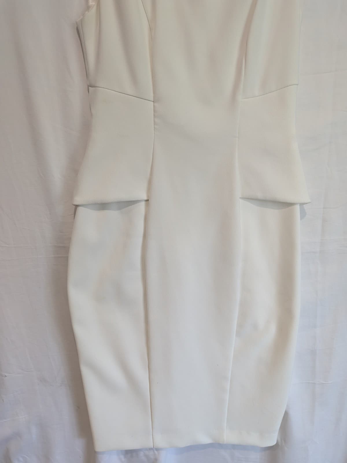 Cue Dress Size 8 AUS 4 US Ivory Peplum Pencil Cocktail Wedding Formal Career — photo 4 of 14