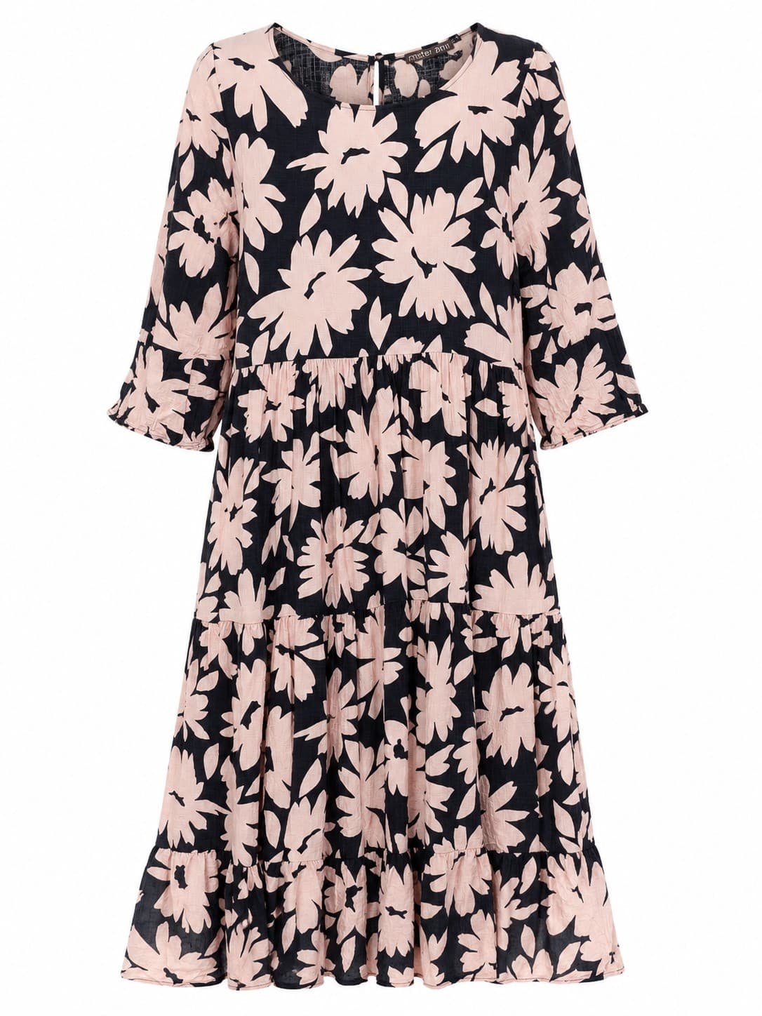 Mister Zimi Dress Size AUS 10 US 6 Pink Floral Tiered Midi Boho Smock Dress — photo 2 of 10