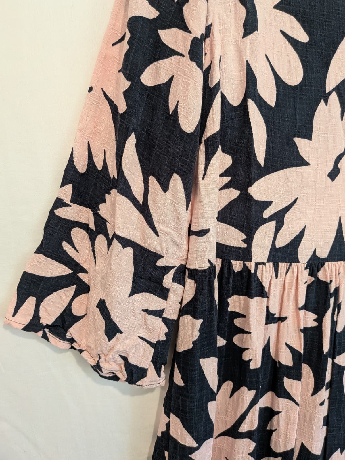 Mister Zimi Dress Size AUS 10 US 6 Pink Floral Tiered Midi Boho Smock Dress — photo 4 of 10