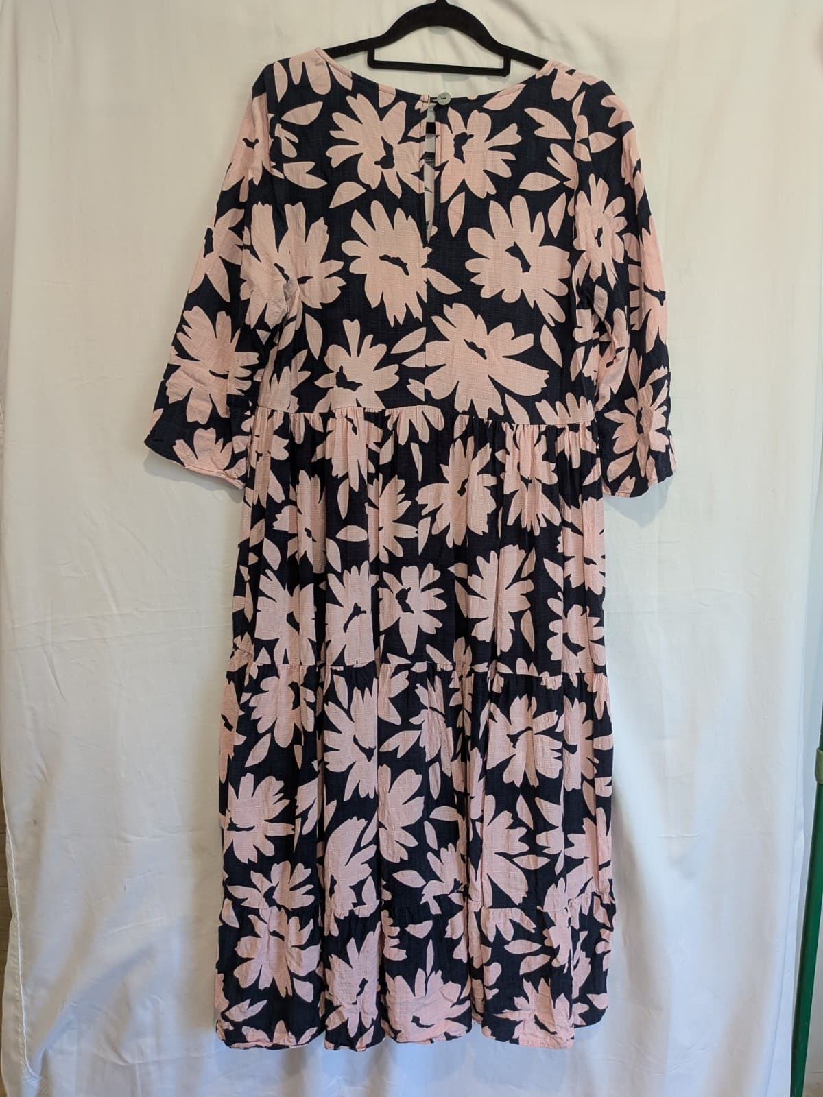 Mister Zimi Dress Size AUS 10 US 6 Pink Floral Tiered Midi Boho Smock Dress — photo 10 of 10