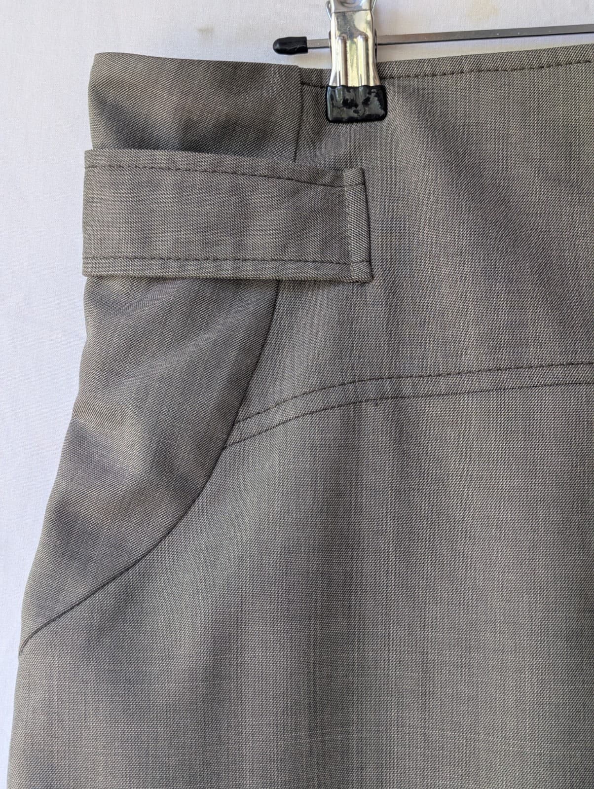 Cue Skirt Size Aus 14 Us 10 Grey Wool Blend Pleated Work Corporate Pencil — photo 5 of 13