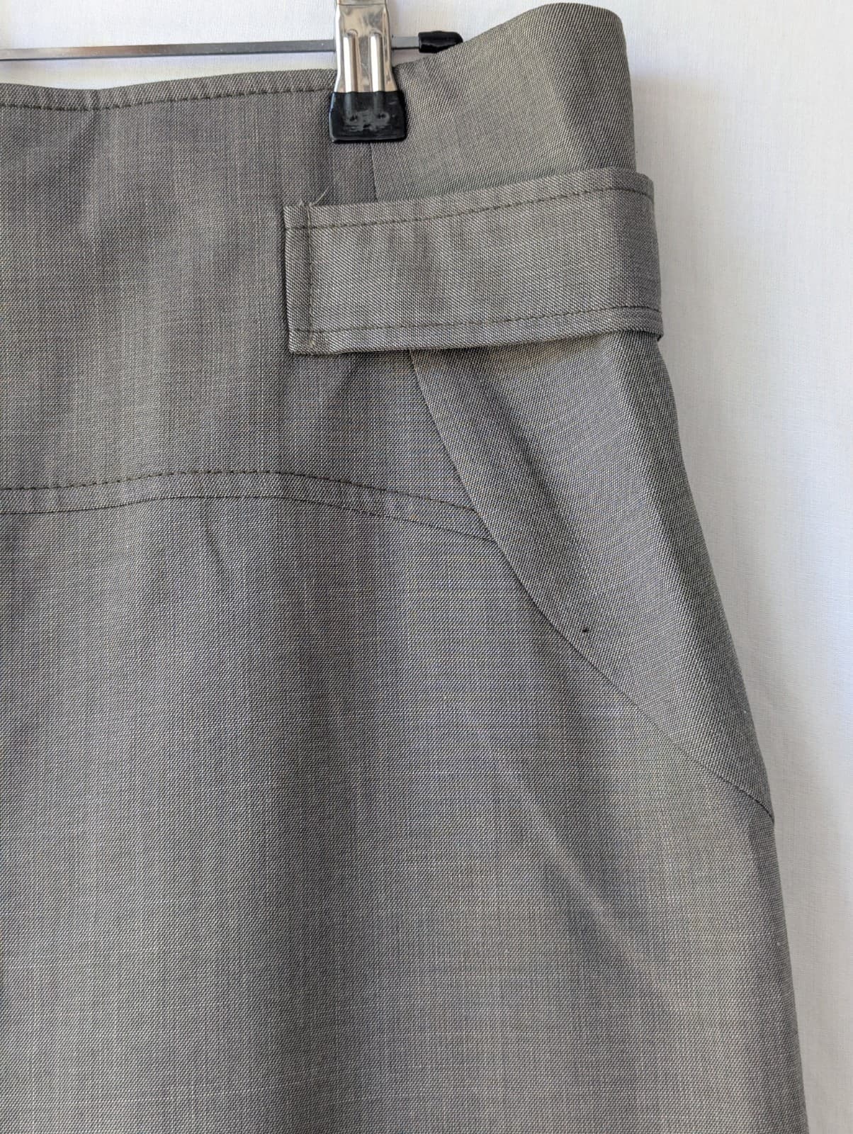 Cue Skirt Size Aus 14 Us 10 Grey Wool Blend Pleated Work Corporate Pencil — photo 6 of 13