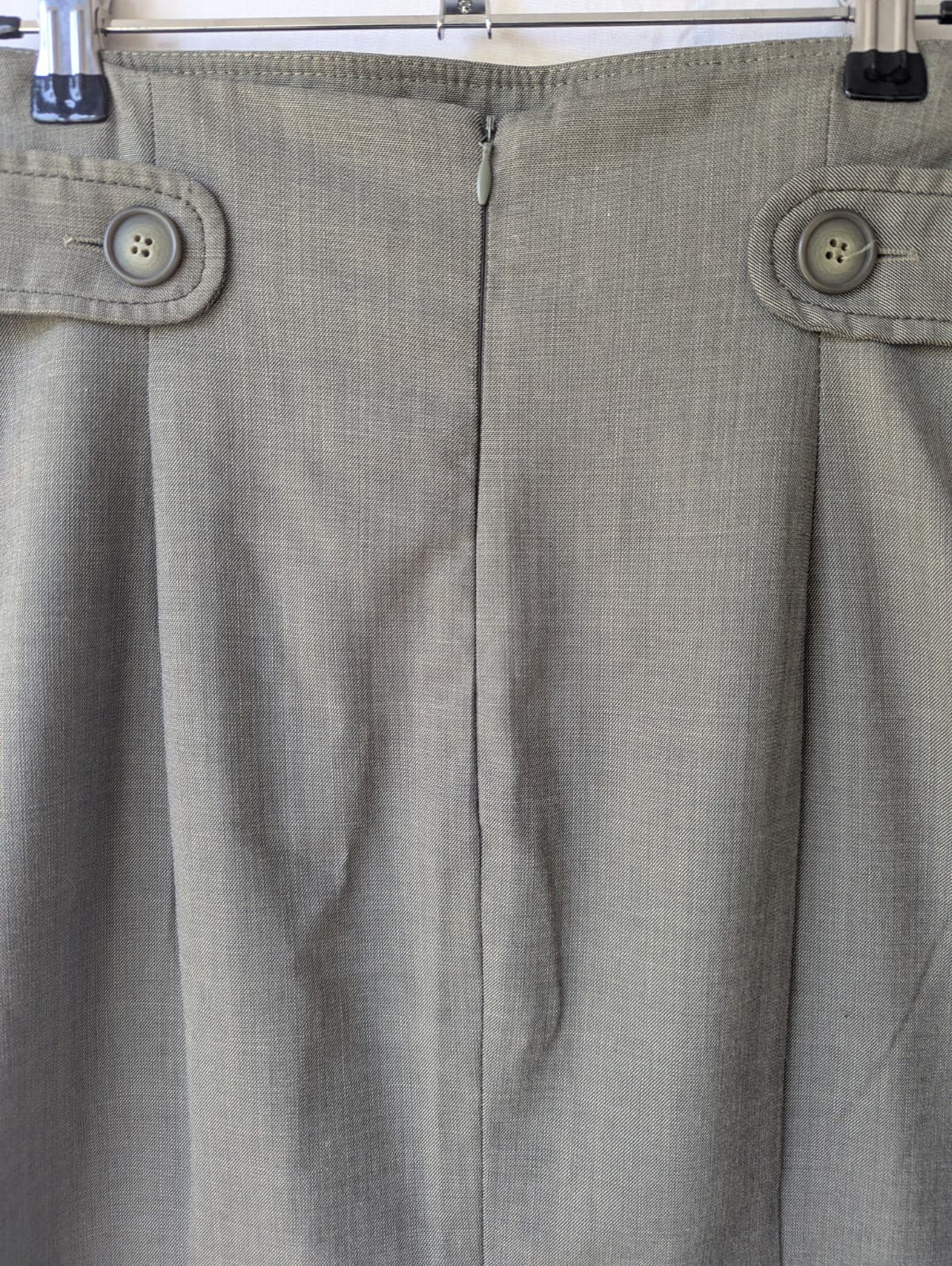 Cue Skirt Size Aus 14 Us 10 Grey Wool Blend Pleated Work Corporate Pencil — photo 10 of 13