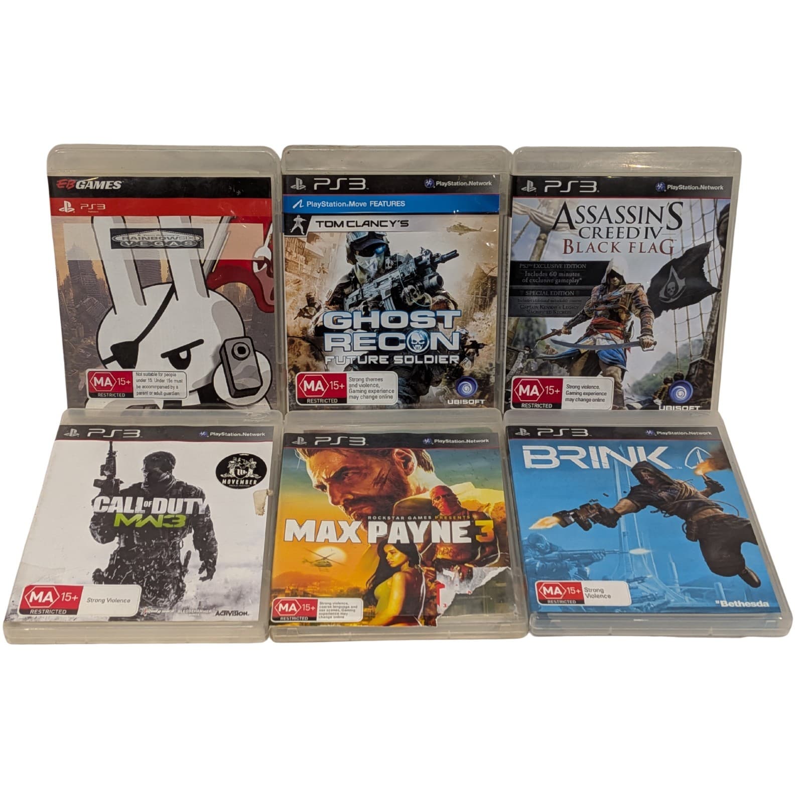 PS3 Game Bundle x6 Assassin's Creed Black Flag COD Max Payne Ghost Recon PAL — photo 1 of 18