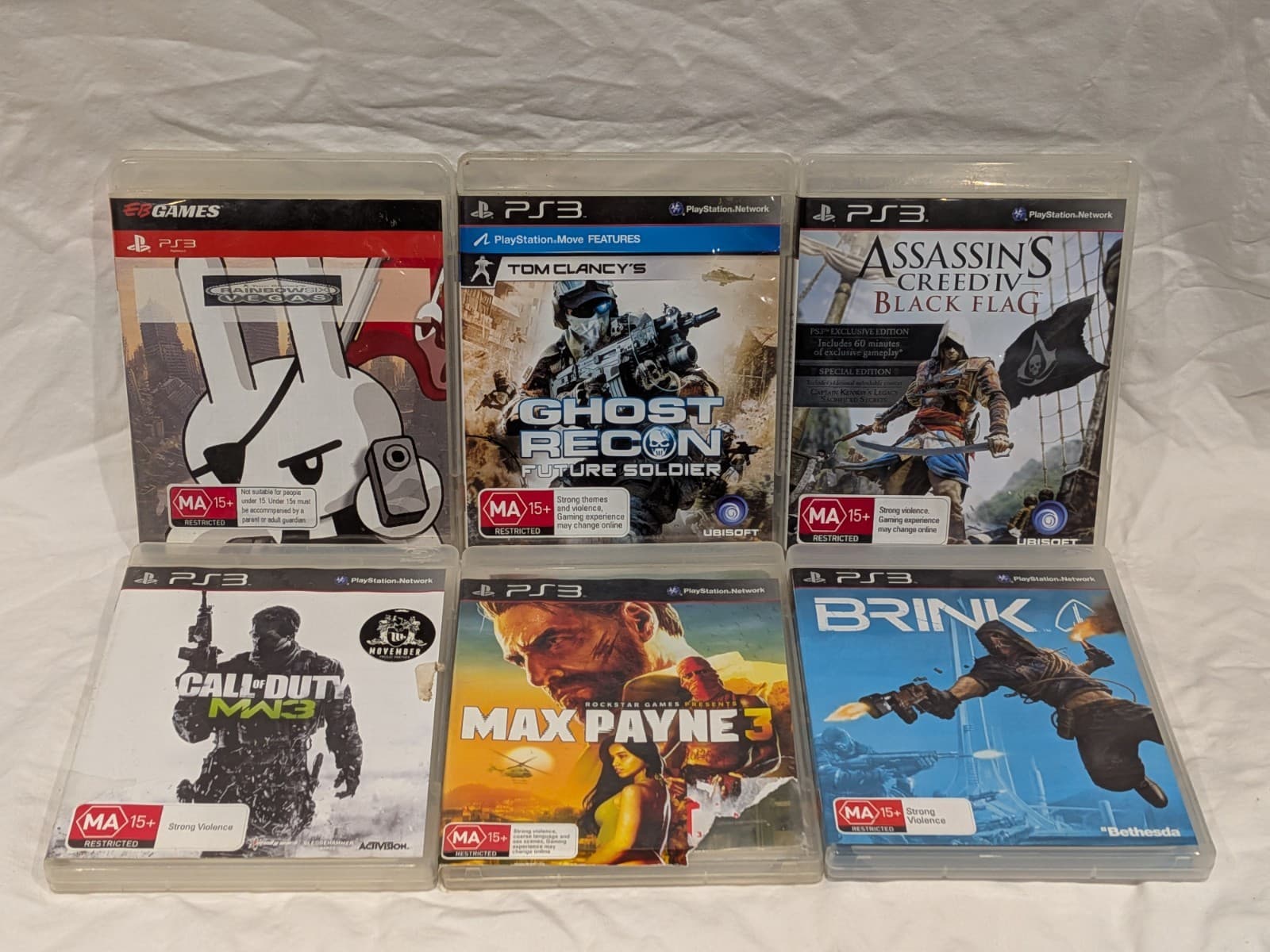 PS3 Game Bundle x6 Assassin's Creed Black Flag COD Max Payne Ghost Recon PAL — photo 2 of 18