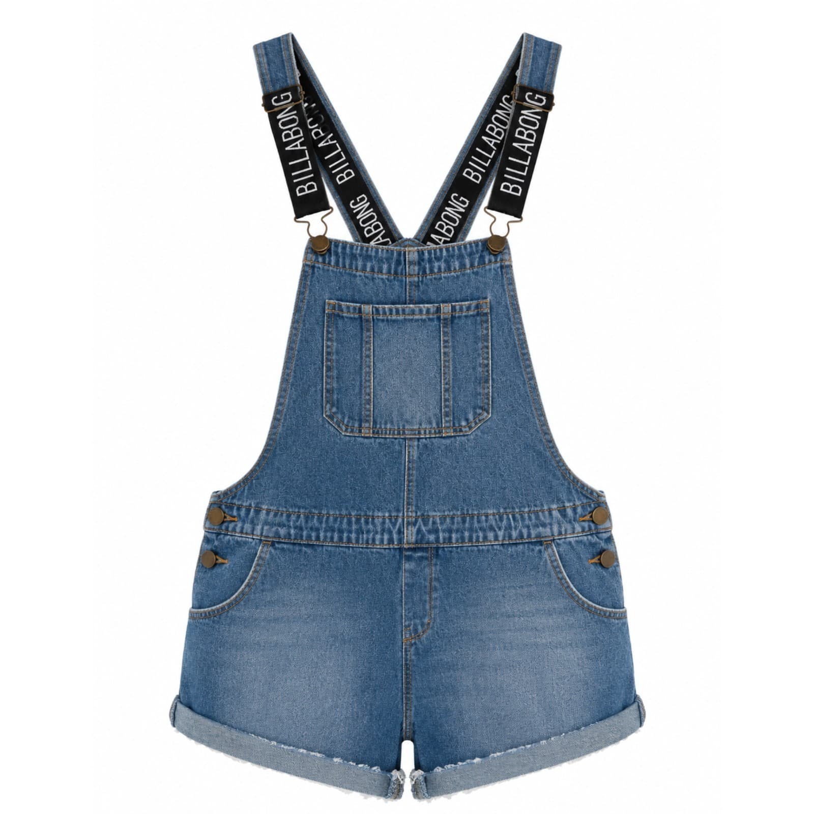 Billabong Denim Overalls Shorts Size 10 AUS Blue Dungarees Festival Y2K Surf — photo 1 of 11