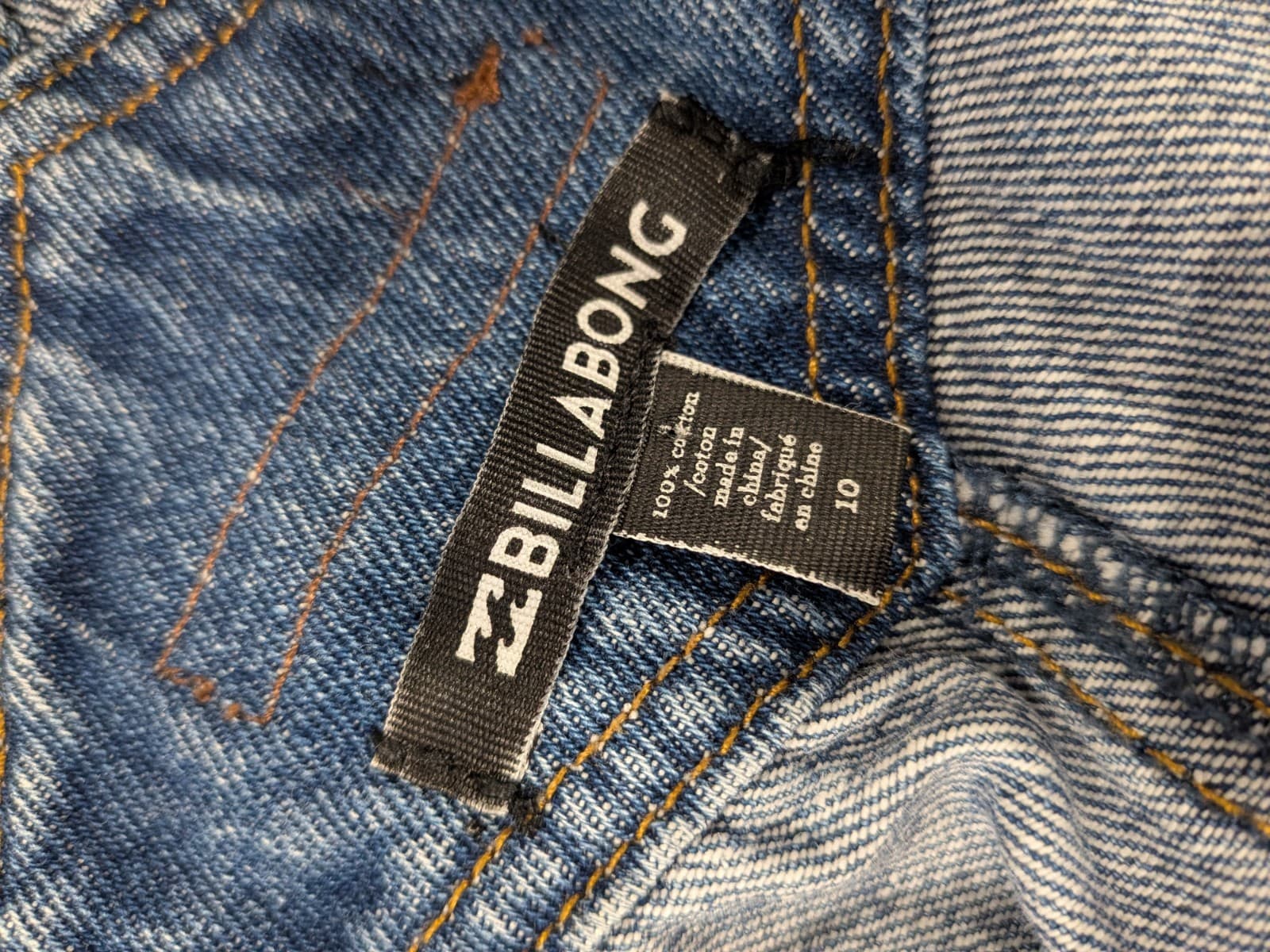 Billabong Denim Overalls Shorts Size 10 AUS Blue Dungarees Festival Y2K Surf — photo 11 of 11