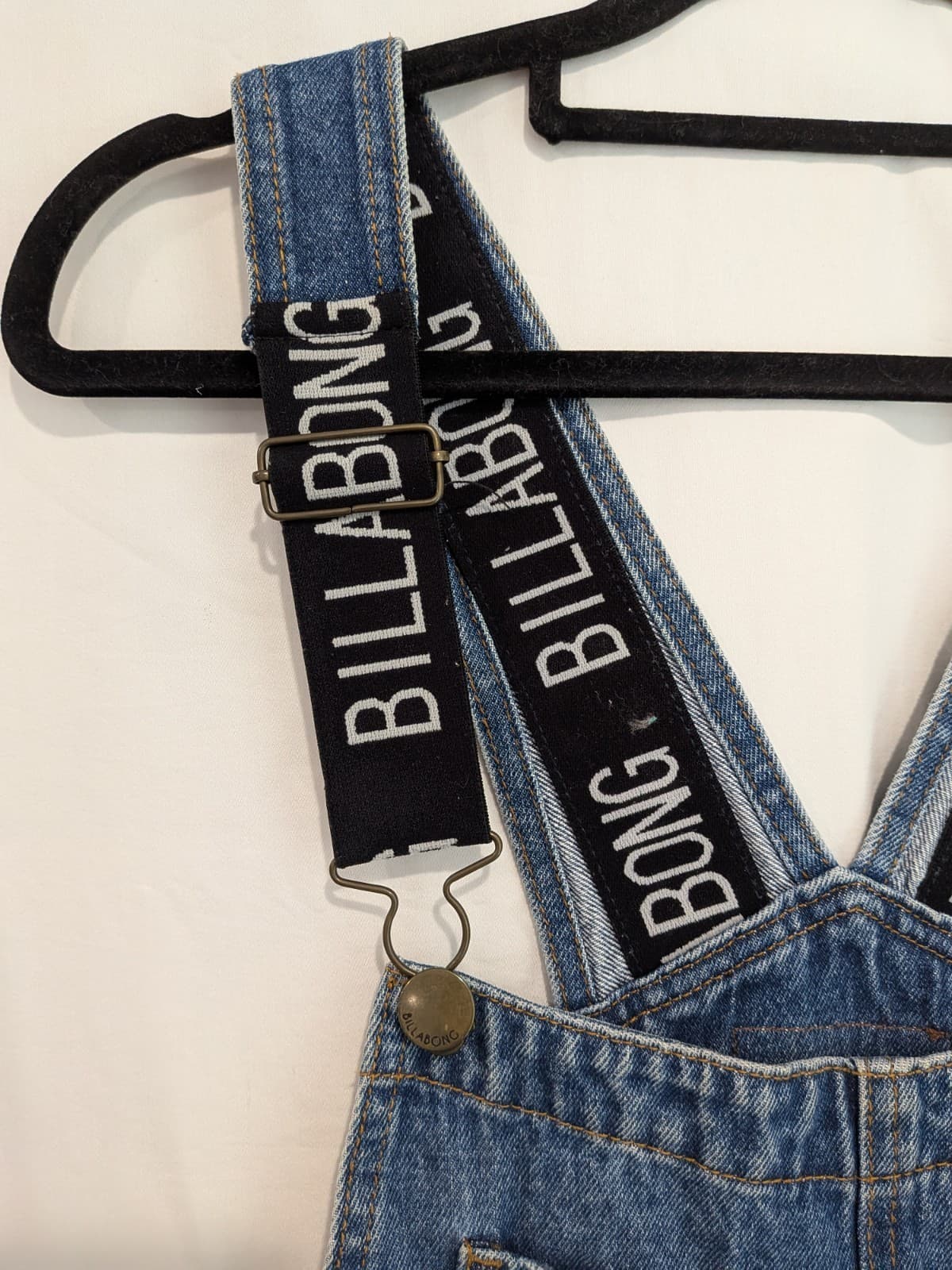Billabong Denim Overalls Shorts Size 10 AUS Blue Dungarees Festival Y2K Surf — photo 6 of 11