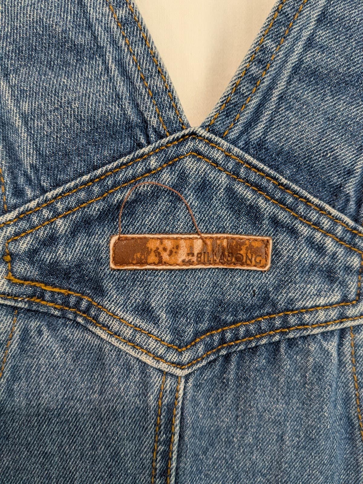 Billabong Denim Overalls Shorts Size 10 AUS Blue Dungarees Festival Y2K Surf — photo 9 of 11