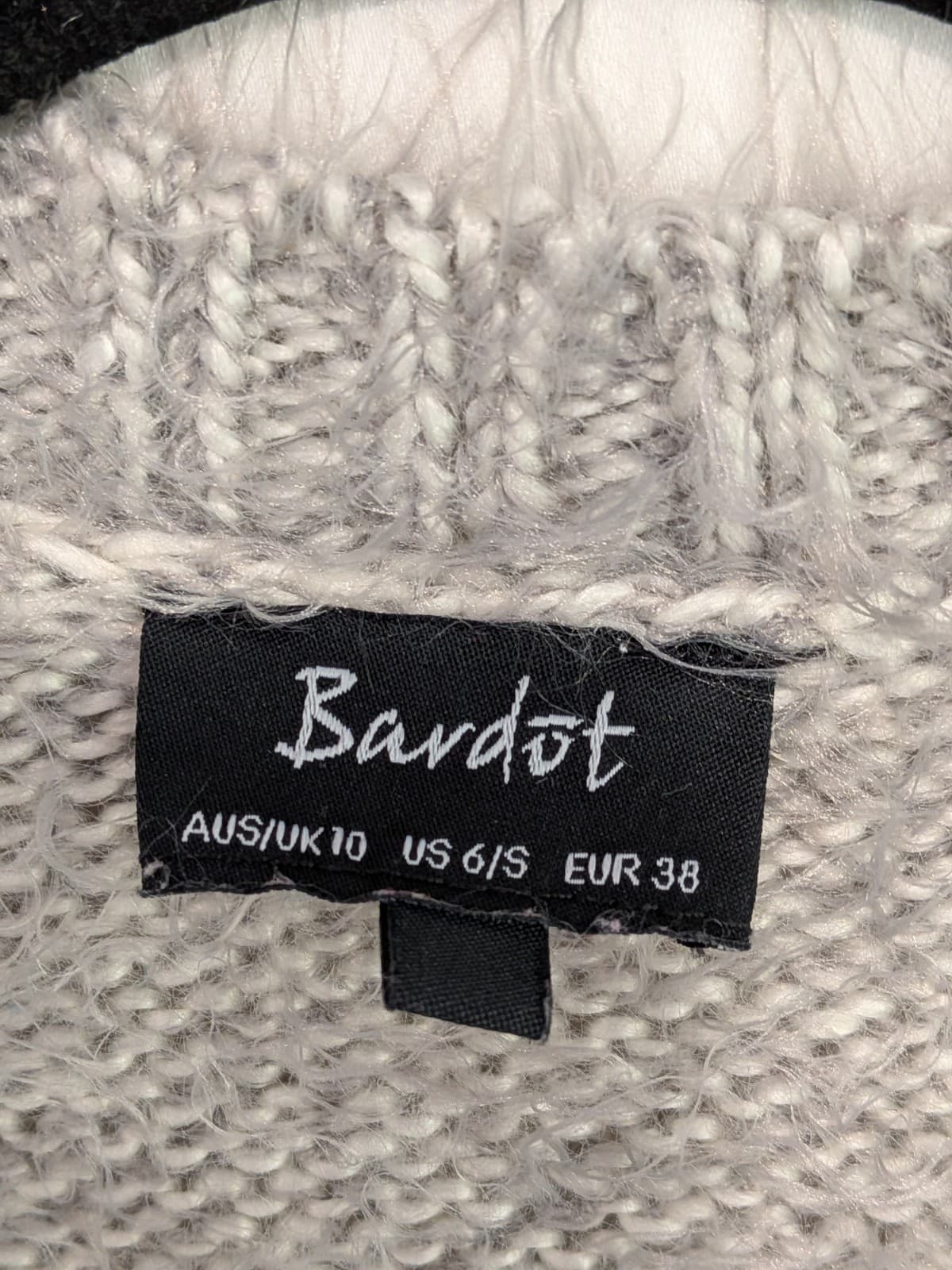 Bardot Cardigan Knit Grey Fluffy Soft Longline Open Front Size AUS 10 US 6 — photo 7 of 10