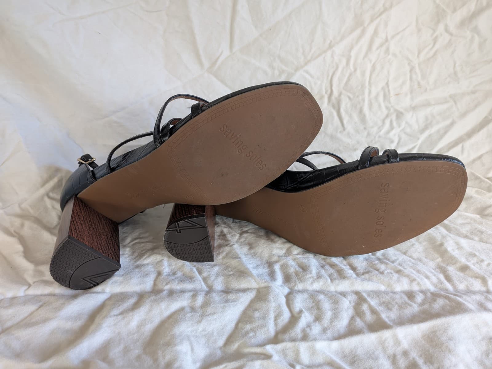 Frankie4 Paige Heeled Sandals Comfort Orthotic Black Leather Block Heel Size 9.5 — photo 10 of 10