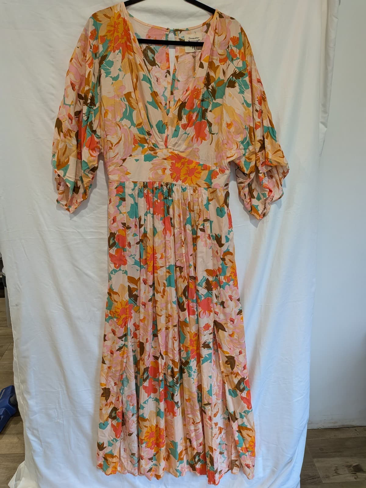 Dreamcatcher Dress Size 12 Boho Floral Maxi Pink Peach Wrap Festival Resort — photo 2 of 11