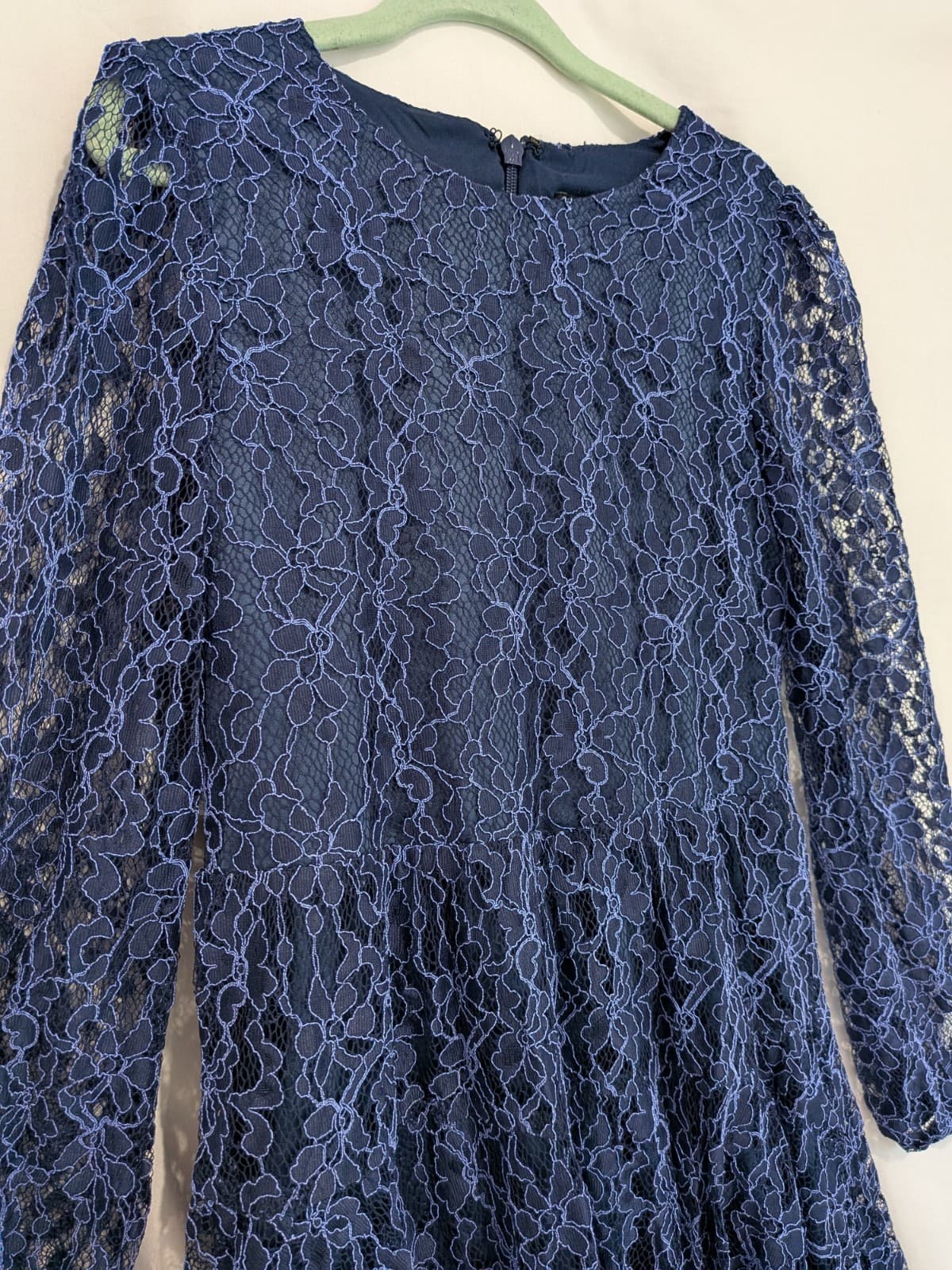 Bardot Junior Girls Lace Dress Size 7 Navy Blue Party Wedding Flower Girl — photo 4 of 9