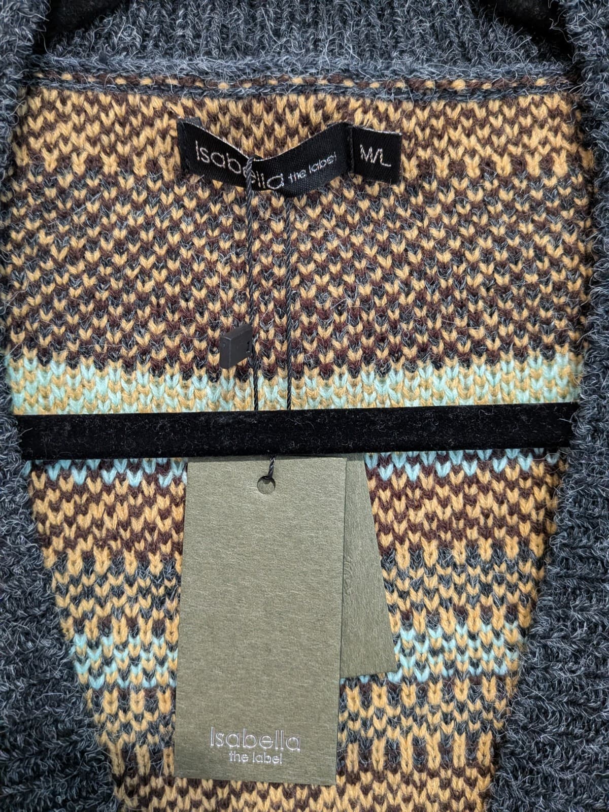 Isabella The Label Cardigan Womens AUS ML BNWT Boho Aztec Knit Grandpa Y2K — photo 8 of 10