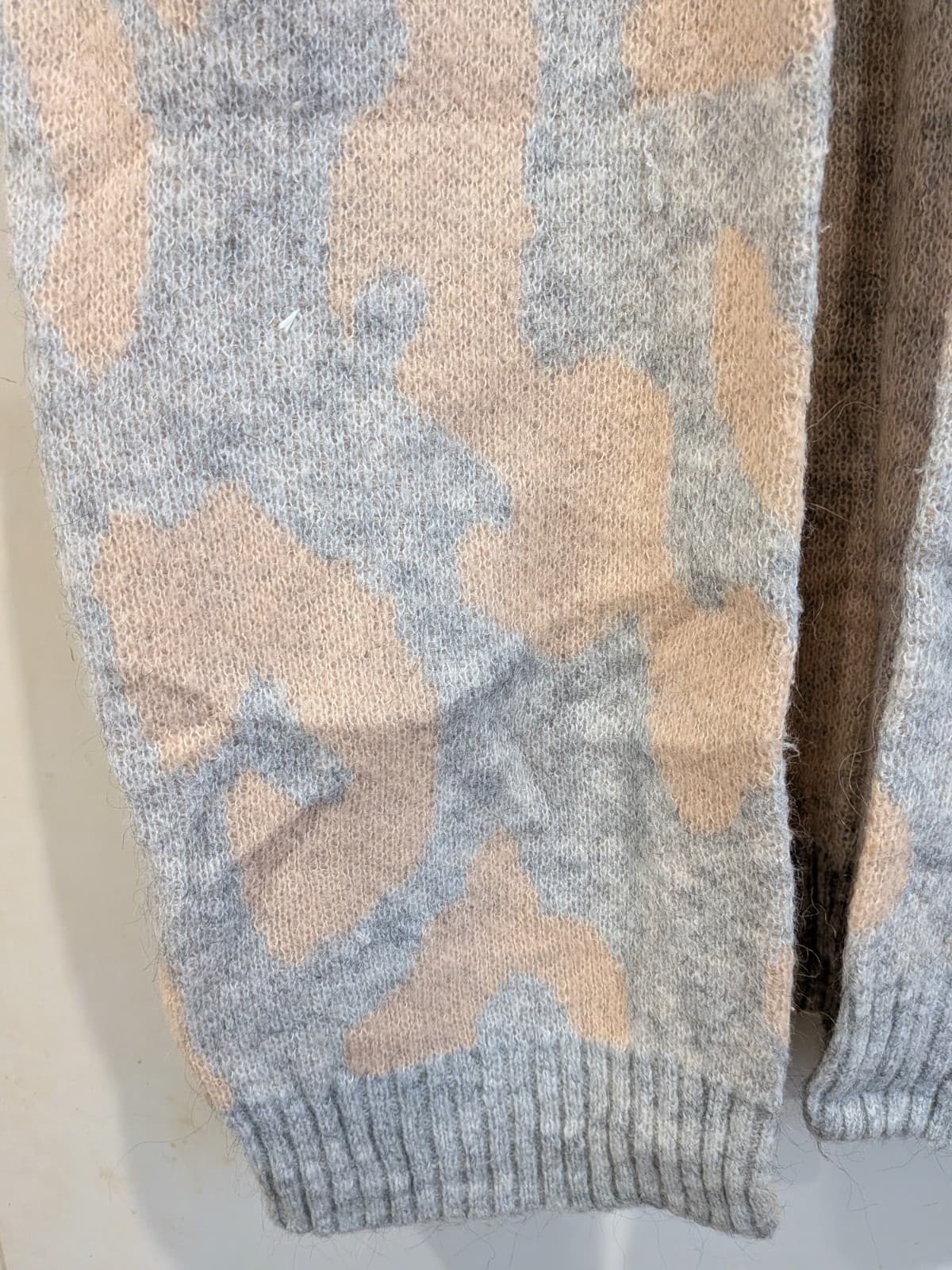Country Road L Italian Yarn Mohair Wool Longline Animal Print Cardigan Pockets — photo 4 of 9
