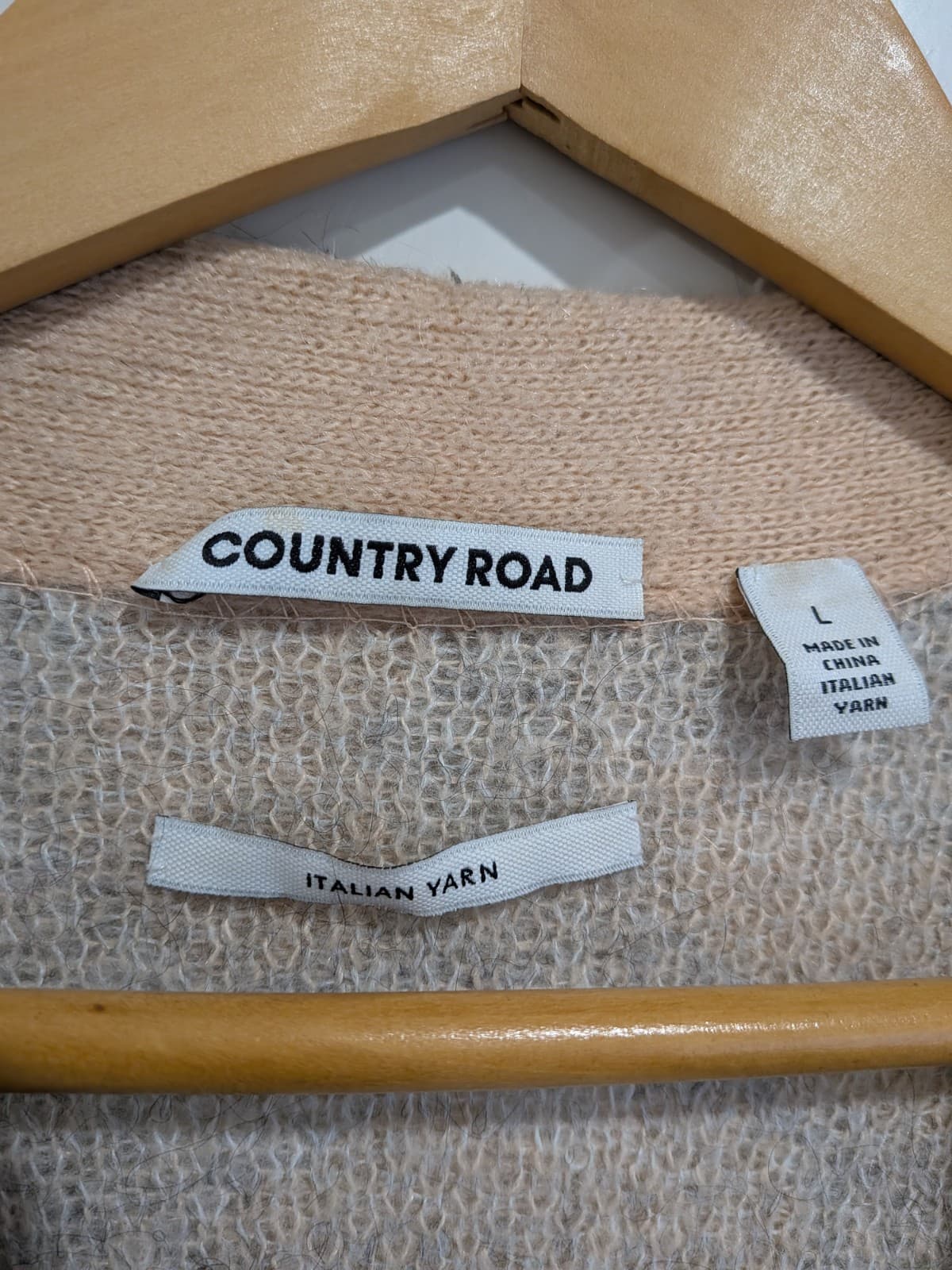 Country Road L Italian Yarn Mohair Wool Longline Animal Print Cardigan Pockets — photo 7 of 9