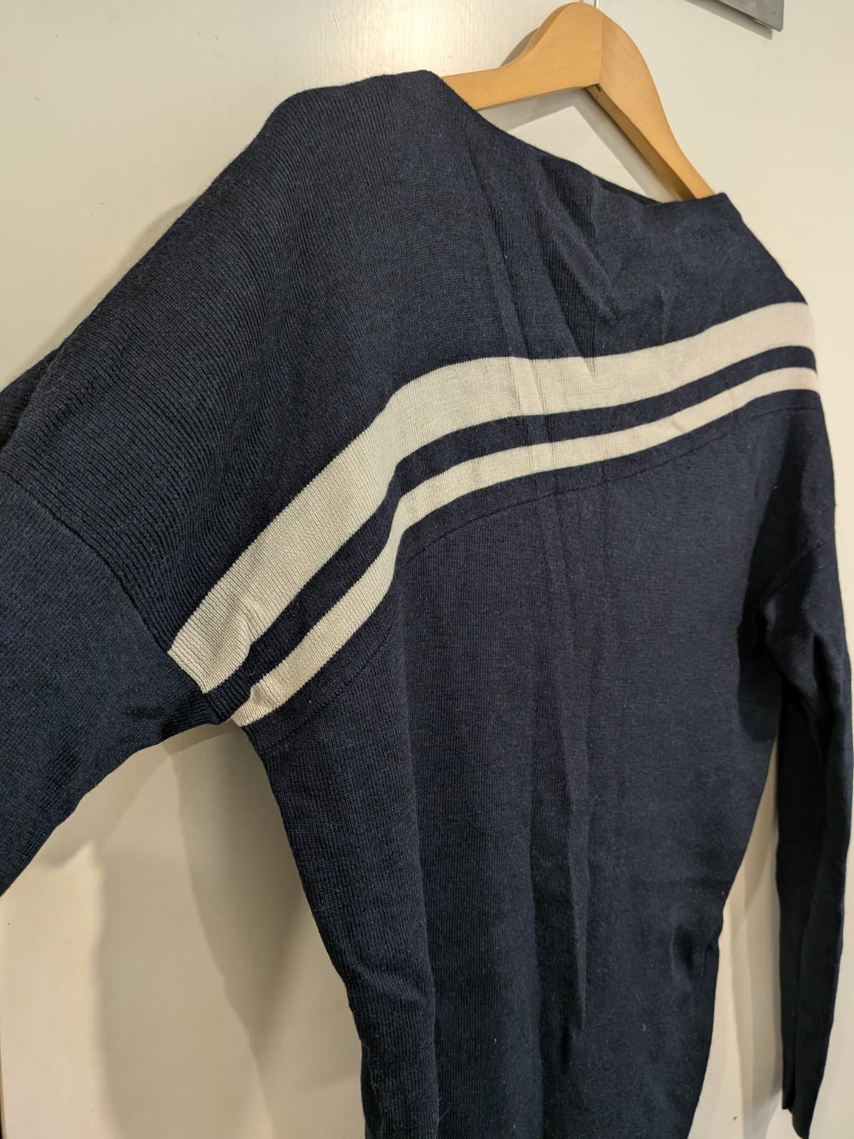 Country Road L Merino Wool Knit Top Skirt Set Navy Stripe Co Ord Woolmark — photo 3 of 18