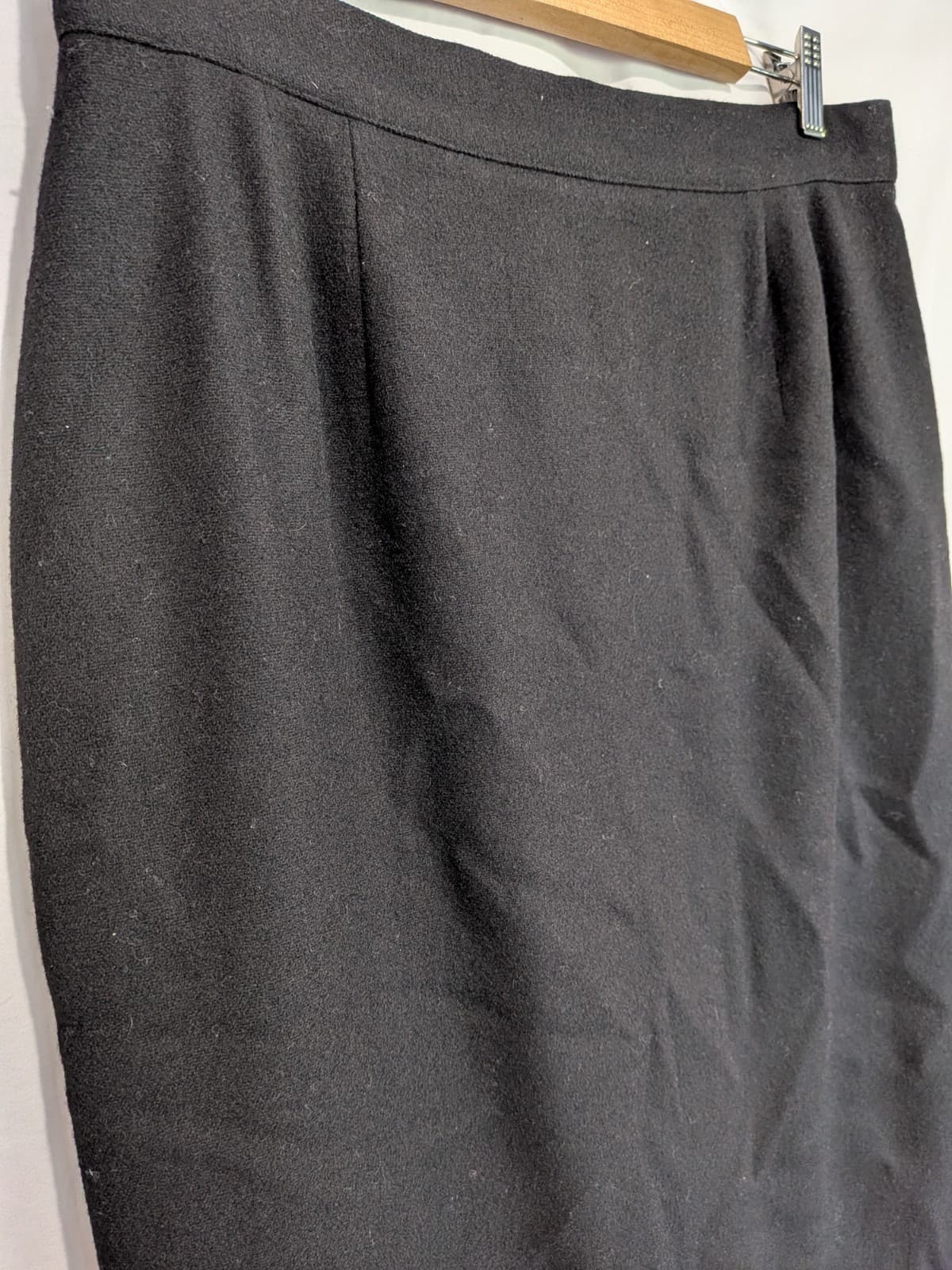 Vintage Perri Cutten Skirt AU 16 US 12 Black Pure New Wool Pencil Corporate — photo 3 of 9
