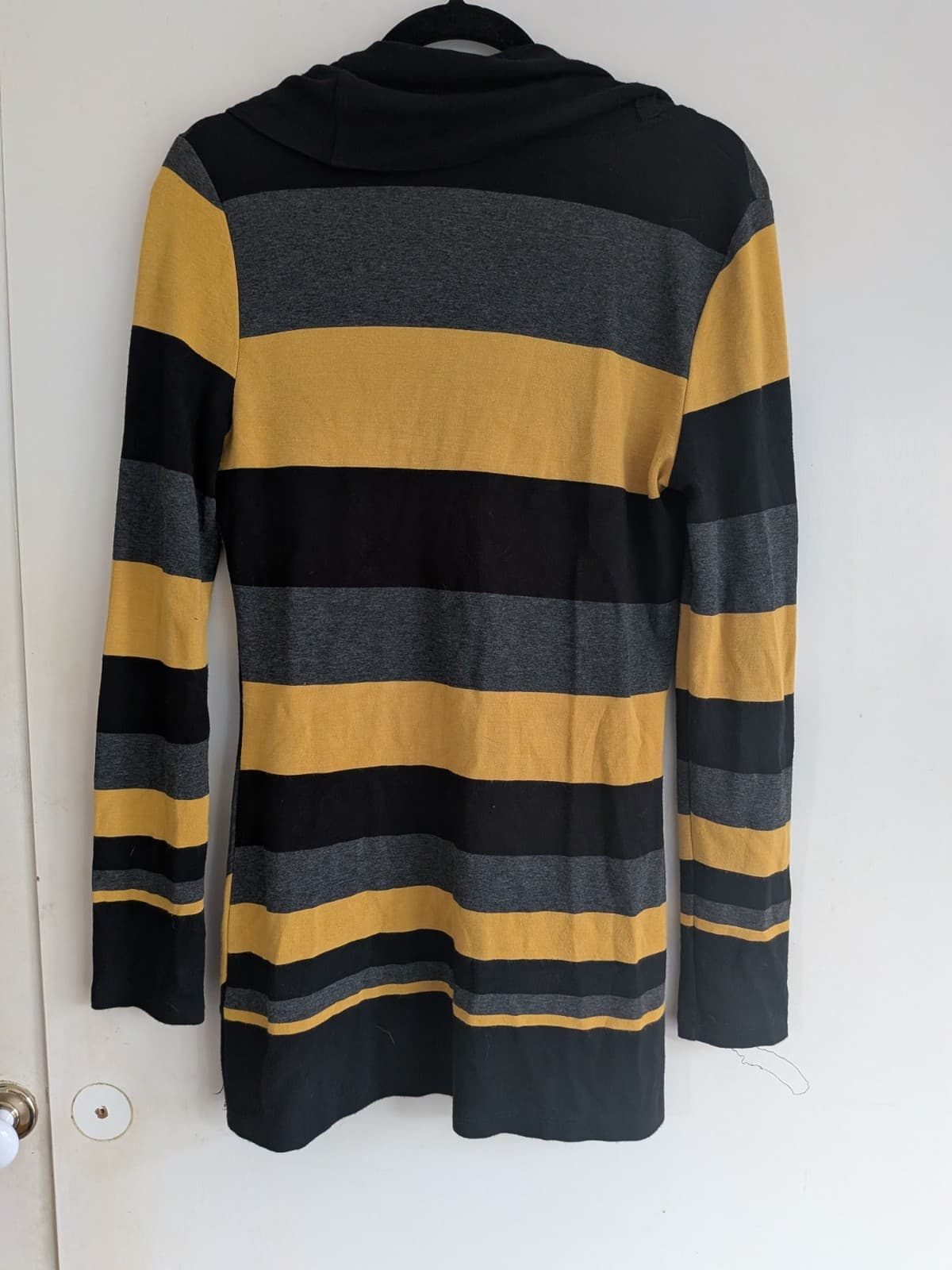 Frank Lyman Tunic Top Size 10 Cowl Neck Stripe Knit — photo 7 of 7
