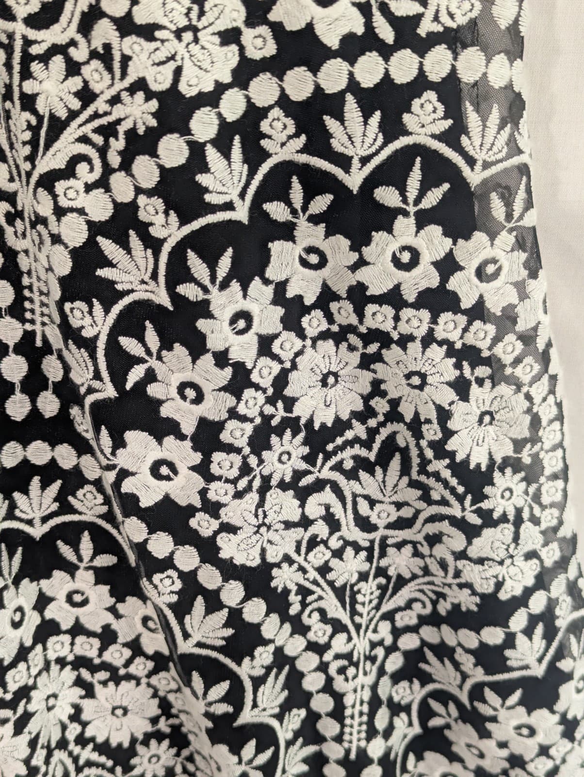 Forever New Dress Black White Embroidered Halter Cocktail Midi Size 14 US 10 — photo 9 of 15
