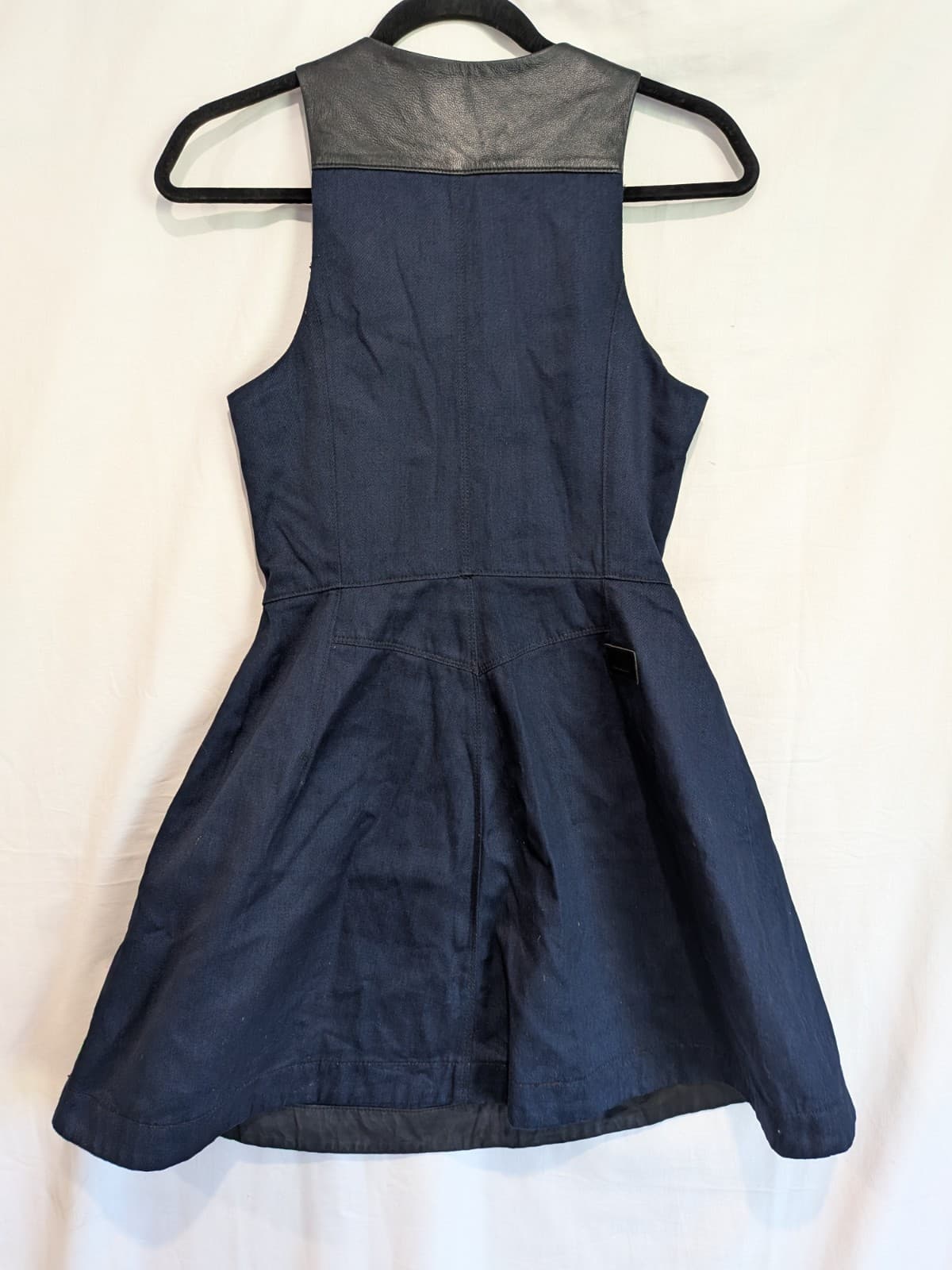 G-Star Raw Denim Borealis Dress S Blue Sleeveless A Line Mini Pocket Casual — photo 10 of 12