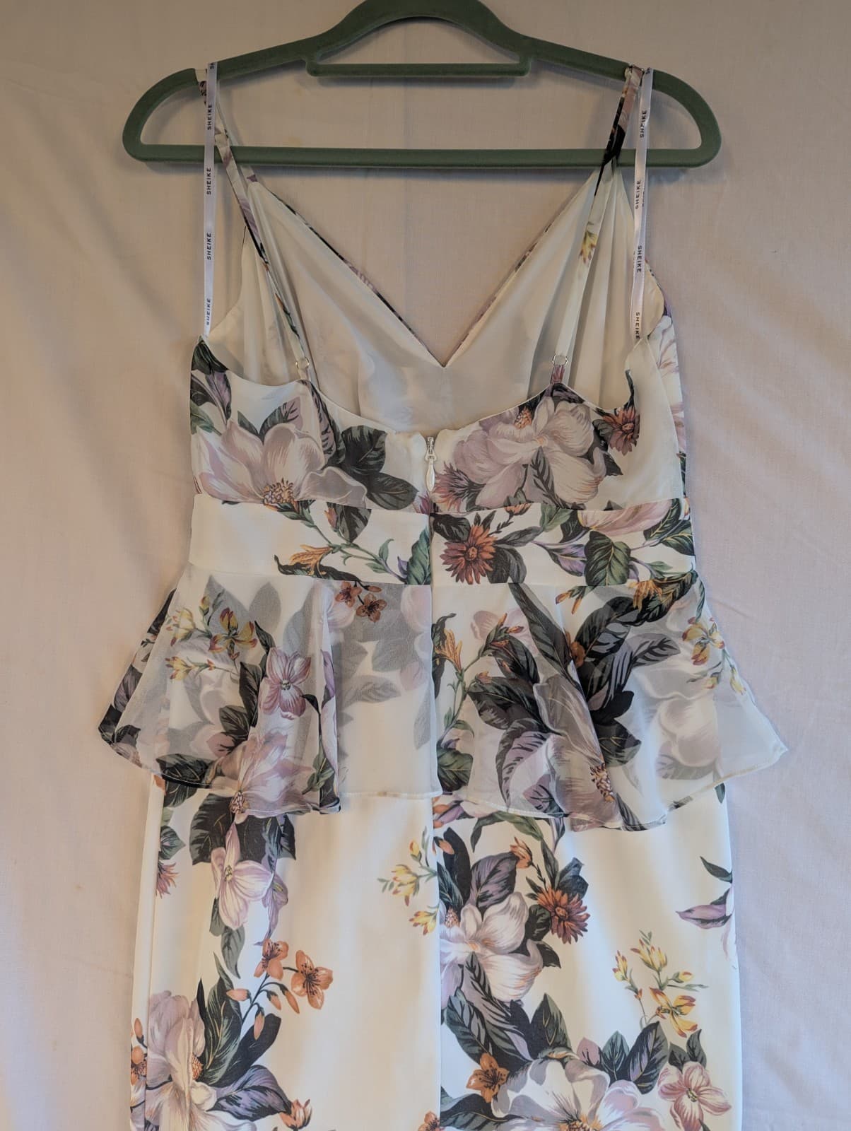 Sheike Dress White Floral Maxi High Low Ruffle Hem Wedding Guest Size 10 AU 6 US — photo 8 of 15