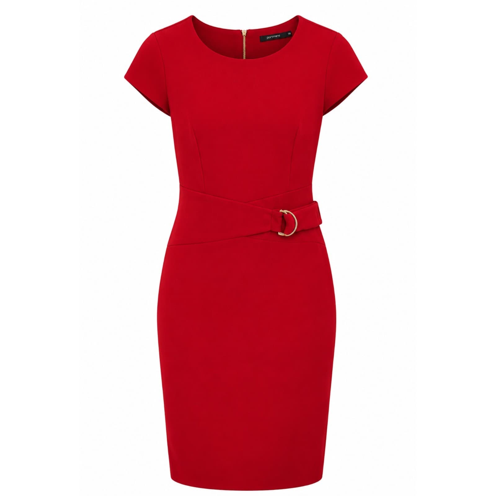 Portmans Dress Size AUS 14 US 10 Red Knee Length Pencil Sheath Corporate Work — photo 1 of 7
