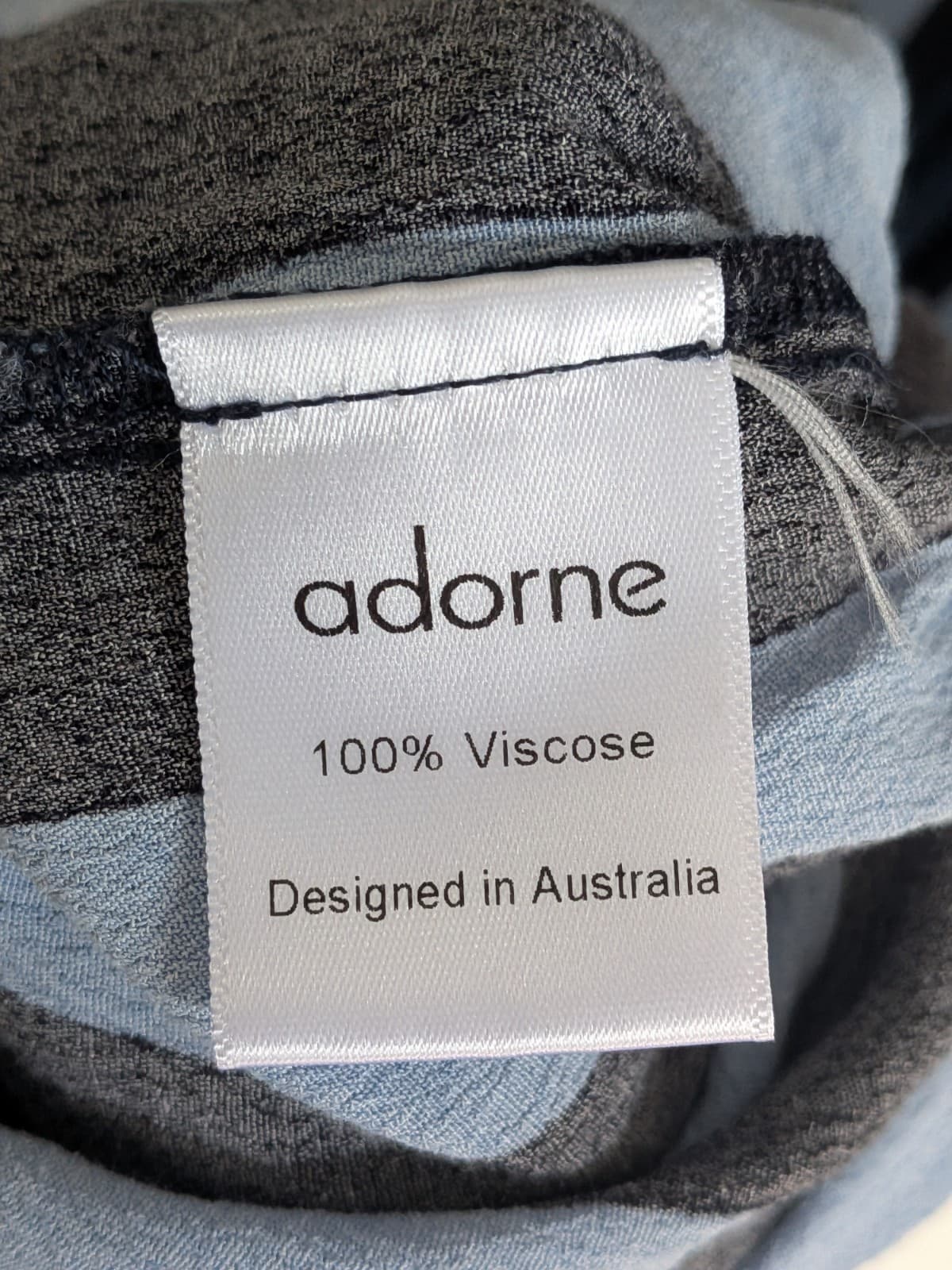 Adorne Midi Dress Size 10 Blue Stripe Tie Waist Viscose Casual Midi Summer — photo 8 of 9