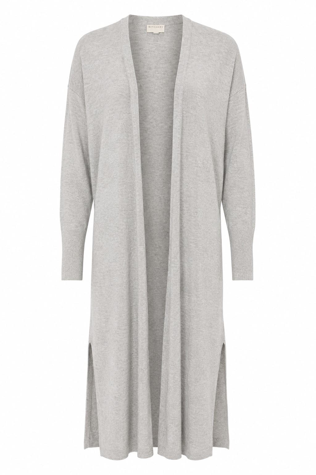 Witchery Longline Cardigan Size M AUS 12 Grey Wool Camel Blend Duster Knit — photo 2 of 9
