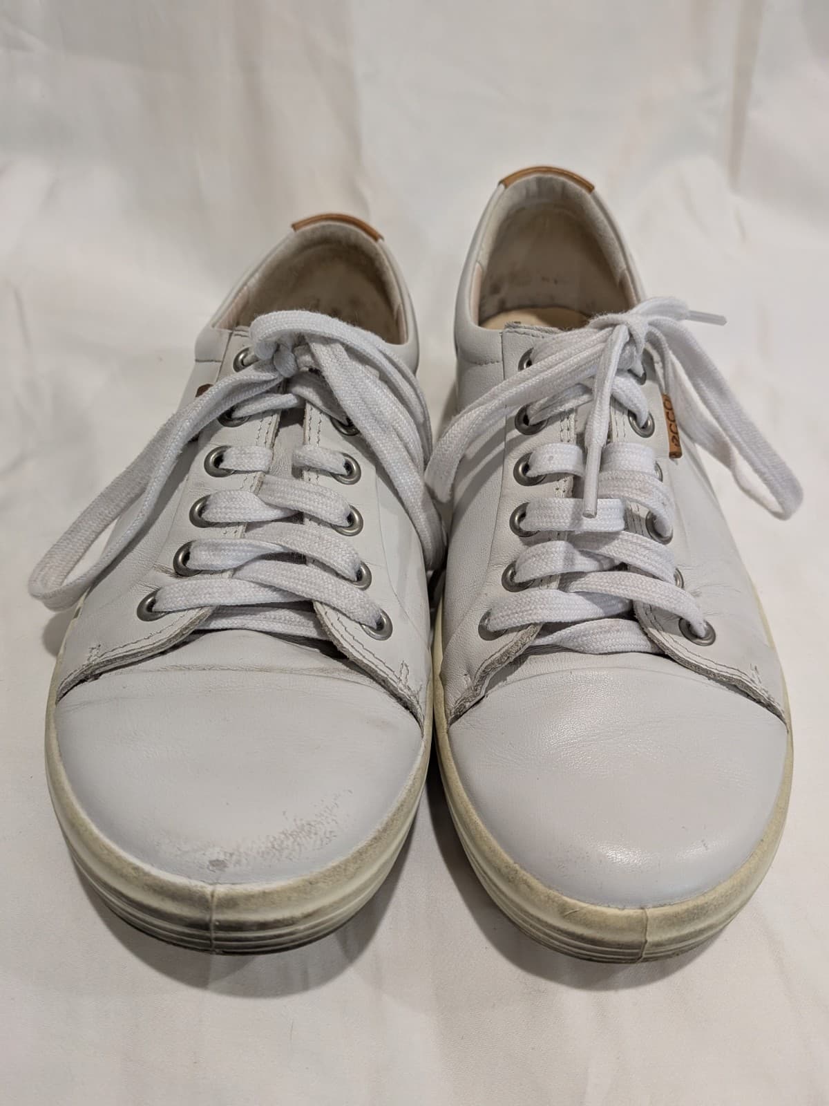 Ecco Wide Fit Sneakers White Leather Orthopedic Comfort Shoes Size EU 39 AU 8.5 — photo 6 of 17