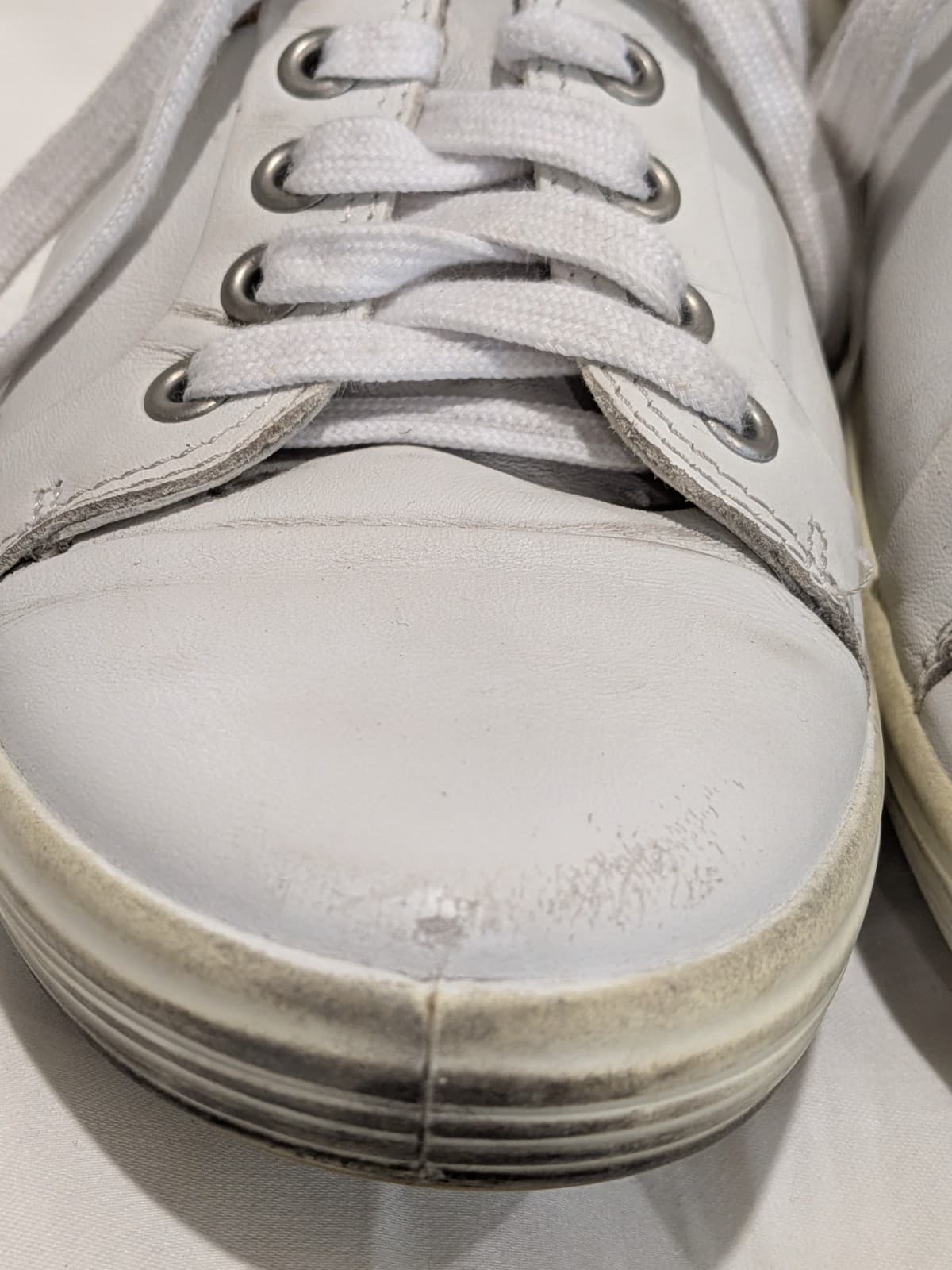 Ecco Wide Fit Sneakers White Leather Orthopedic Comfort Shoes Size EU 39 AU 8.5 — photo 7 of 17