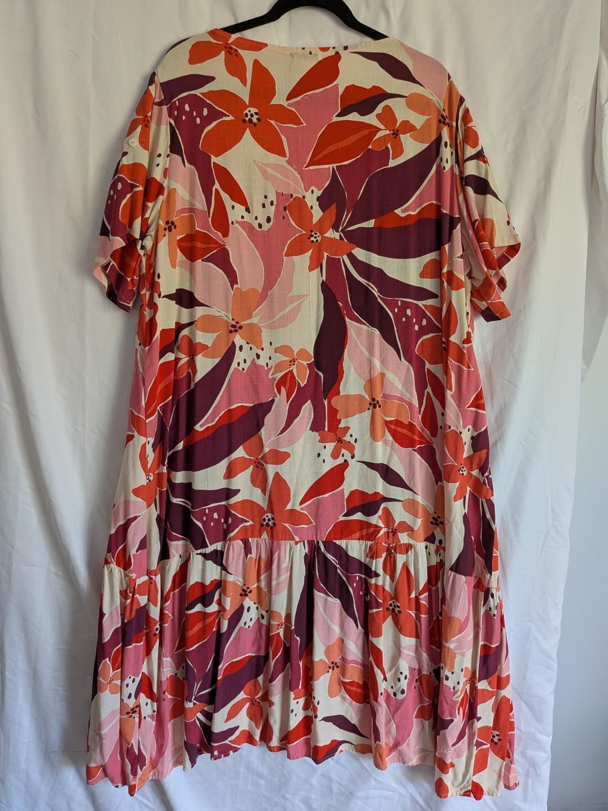 Salty Palm Dress Size 16 2XL Pink Orange Floral Rayon Hi Low Boho Plus Size BNWT — photo 12 of 12