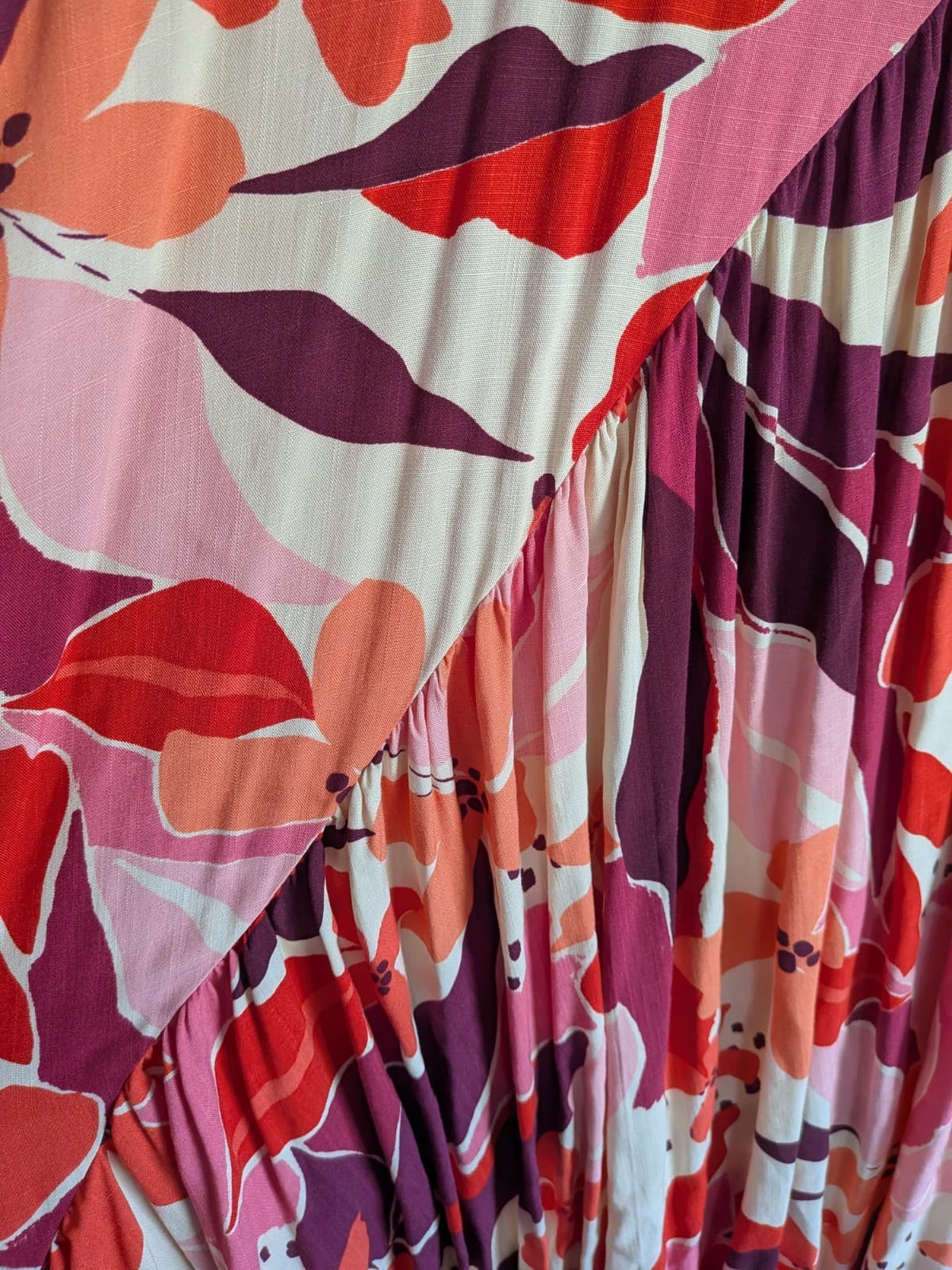 Salty Palm Dress Size 16 2XL Pink Orange Floral Rayon Hi Low Boho Plus Size BNWT — photo 5 of 12