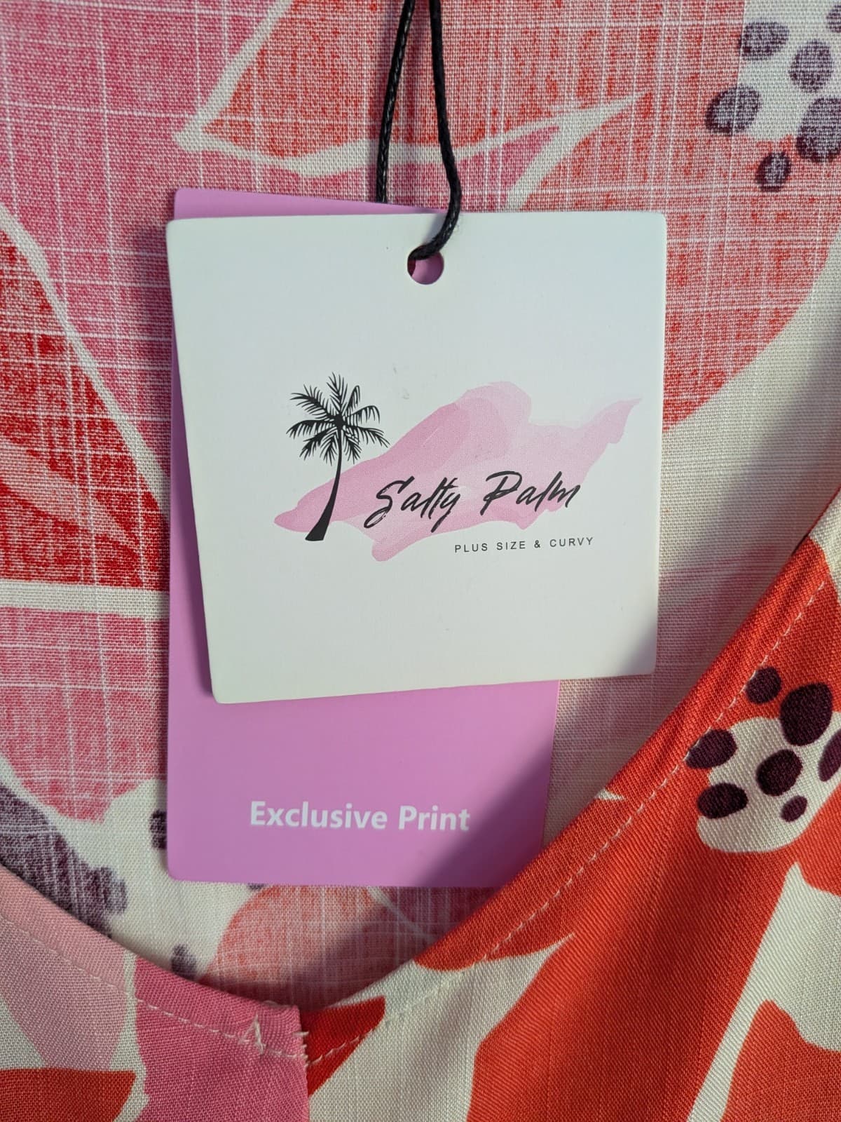 Salty Palm Dress Size 16 2XL Pink Orange Floral Rayon Hi Low Boho Plus Size BNWT — photo 10 of 12