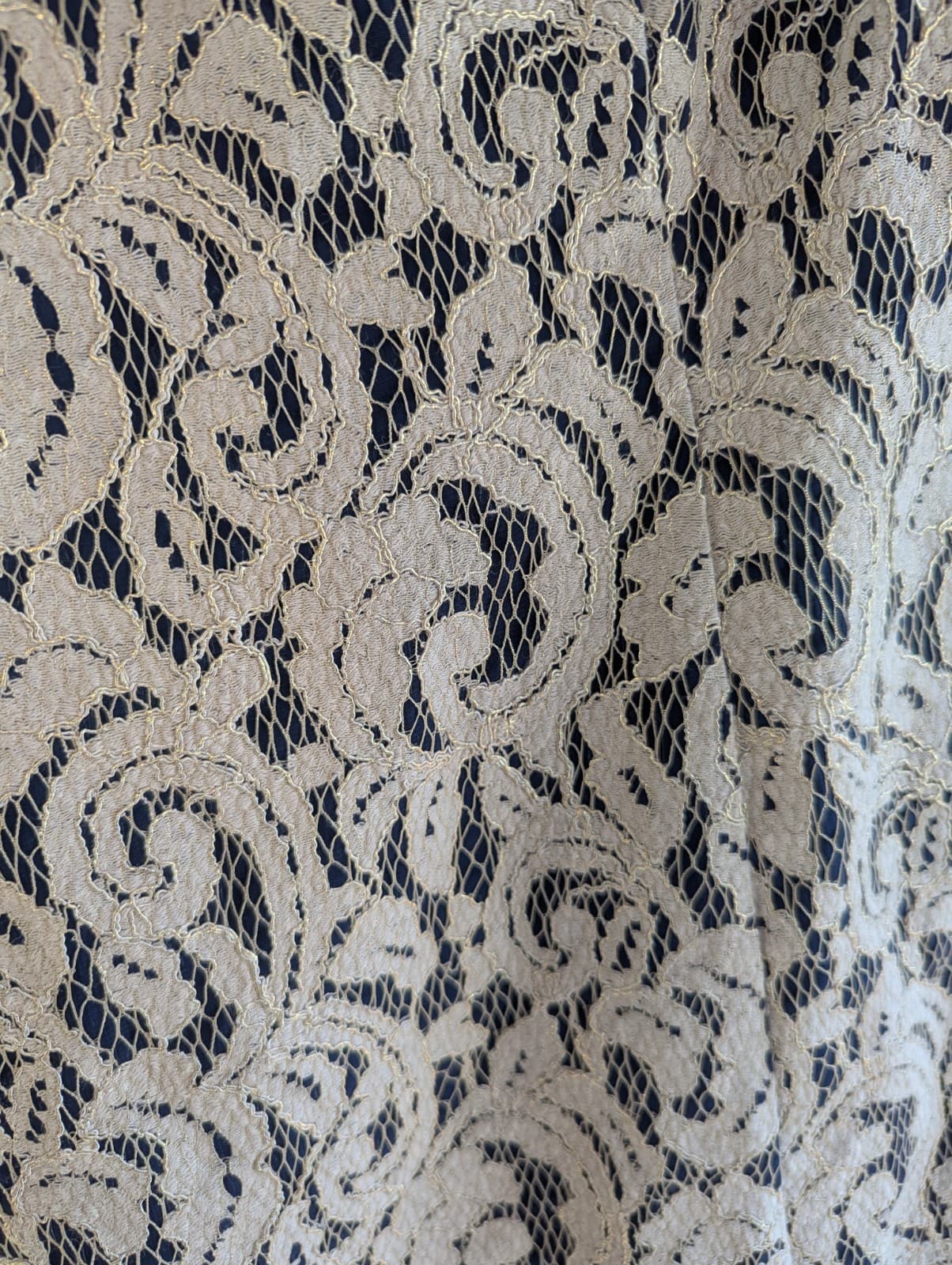 Review Pilina Dress Navy Gold Lace Fit & Flare Cocktail A-Line Size 10 AUS 6 US — photo 9 of 12