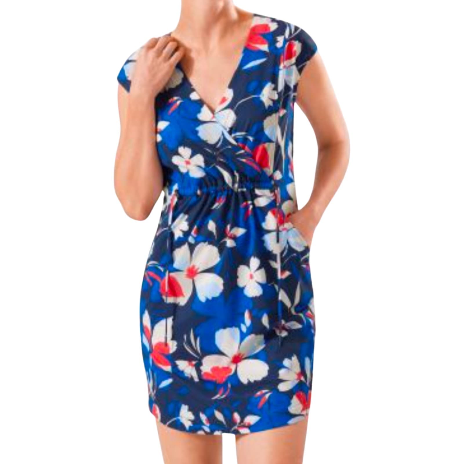 Tommy Bahama Dress Blue Floral V Neck Summer Casual Resort XL 16 AUS — photo 1 of 6